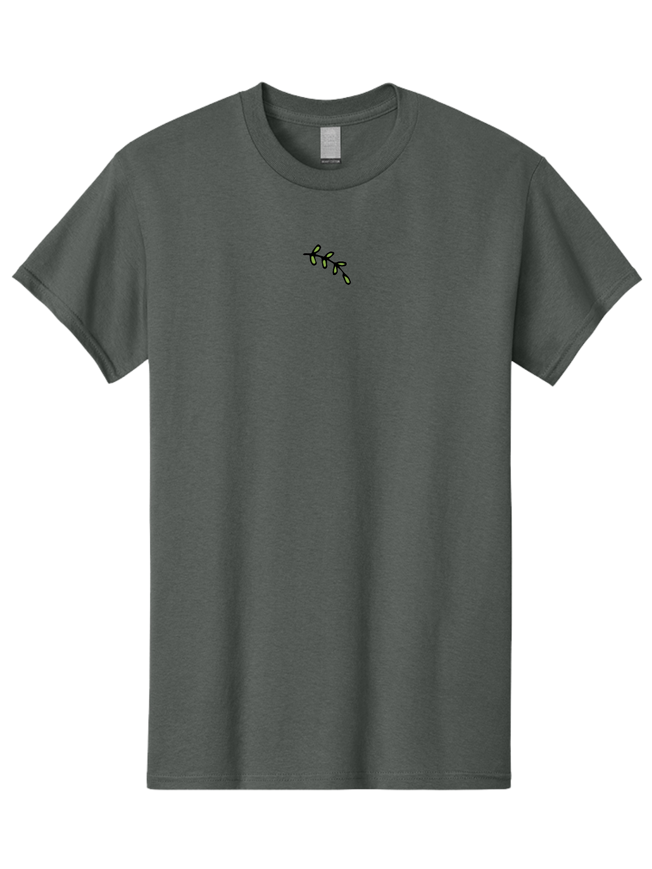 Simple-Branch Men'S Graphic Tee, 100% Cotton, Comfortable Casual Summer Wear, Machine Washable, Stem, Leaves, Simple Drawing, Minimalist Design, Black Line Art, Leafy Stem, Graphic Illustration, Botanical Element, Delicate Lines Aab103