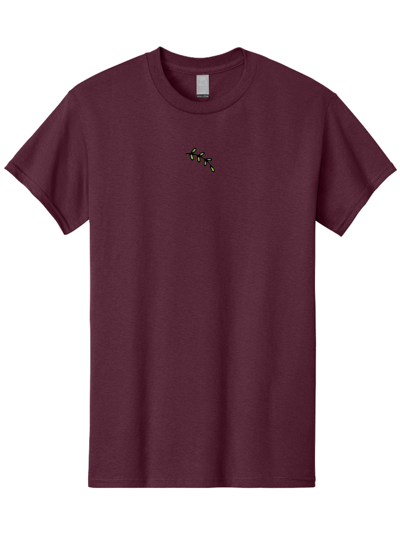Simple-Branch Men'S Graphic Tee, 100% Cotton, Comfortable Casual Summer Wear, Machine Washable, Stem, Leaves, Simple Drawing, Minimalist Design, Black Line Art, Leafy Stem, Graphic Illustration, Botanical Element, Delicate Lines Aab103