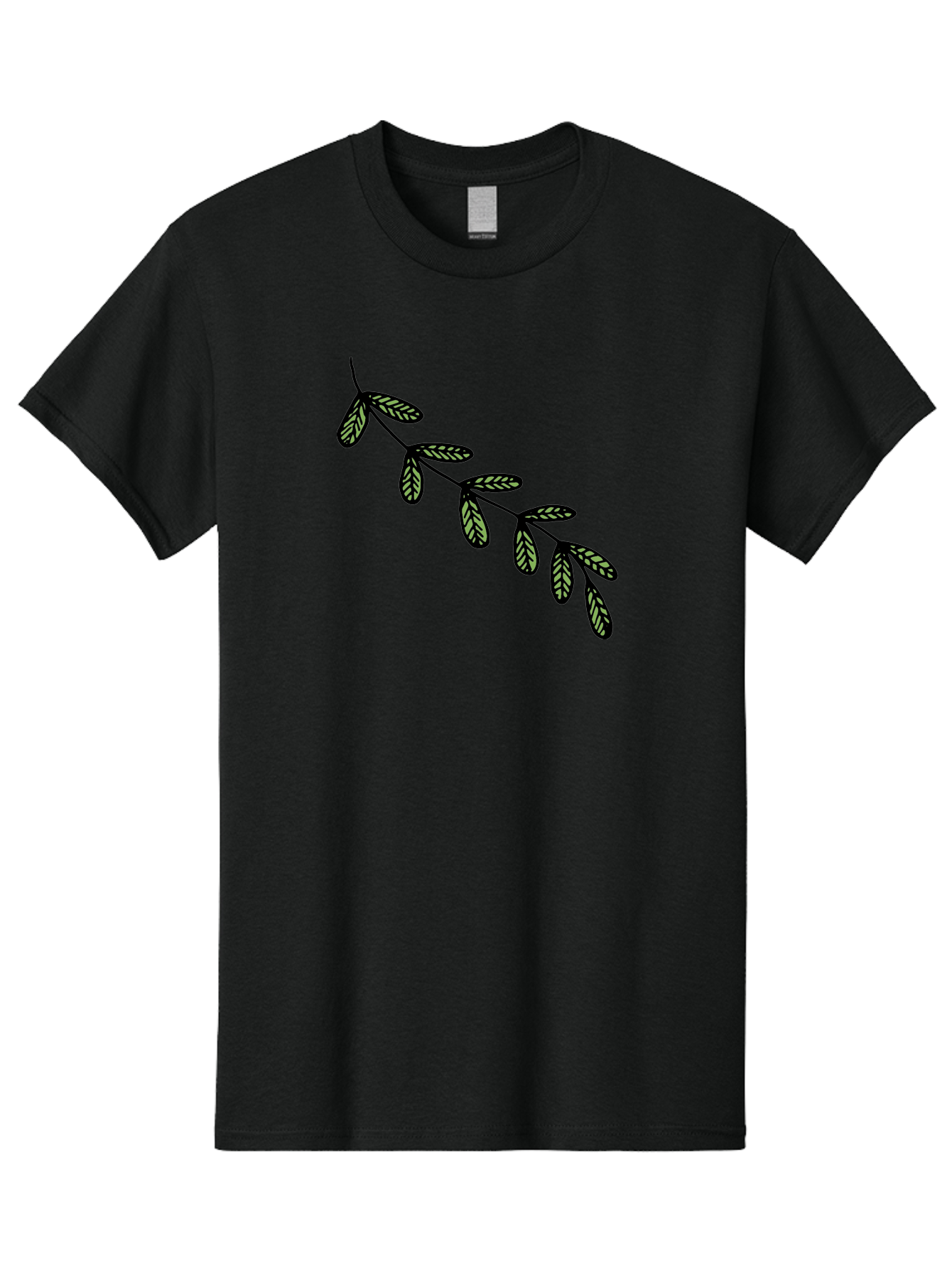 Simple-Leaves Men'S Graphic Tee, 100% Cotton, Comfortable Casual Summer Wear, Machine Washable, Simple Leaf Illustration, Minimalist Leaf Design, Black Leaves, Leaf Pattern, Botanical Art, Leaf Texture, Nature-Inspired Graphics Aab104