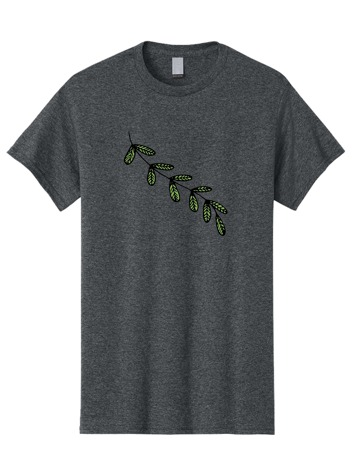 Simple-Leaves Men'S Graphic Tee, 100% Cotton, Comfortable Casual Summer Wear, Machine Washable, Simple Leaf Illustration, Minimalist Leaf Design, Black Leaves, Leaf Pattern, Botanical Art, Leaf Texture, Nature-Inspired Graphics Aab104