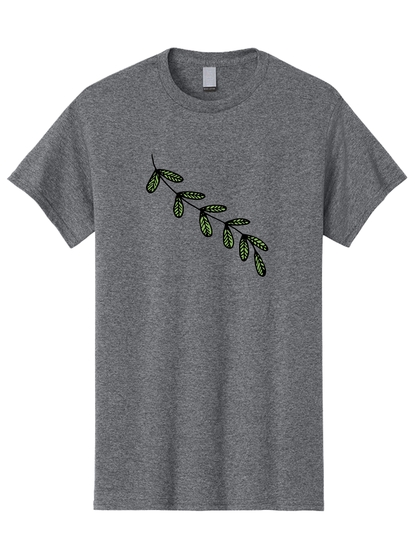 Simple-Leaves Men'S Graphic Tee, 100% Cotton, Comfortable Casual Summer Wear, Machine Washable, Simple Leaf Illustration, Minimalist Leaf Design, Black Leaves, Leaf Pattern, Botanical Art, Leaf Texture, Nature-Inspired Graphics Aab104