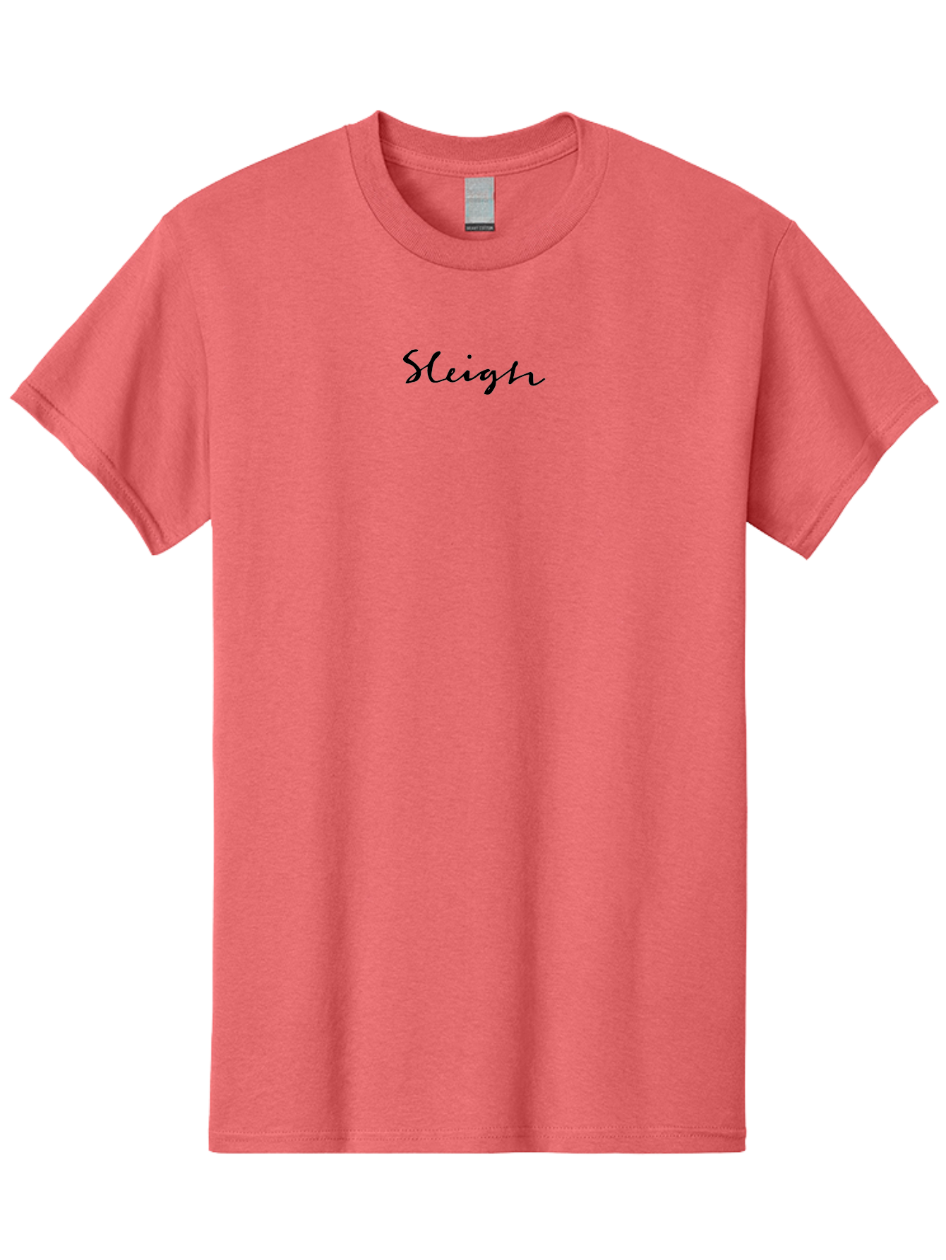 Sleigh-2 Men'S Graphic Tee, 100% Cotton, Comfortable Casual Summer Wear, Machine Washable, Sleigh, Cursive Font, Black Text, Christmas, Holiday, Winter Season, Festive Atmosphere, Elegant Script Aab106