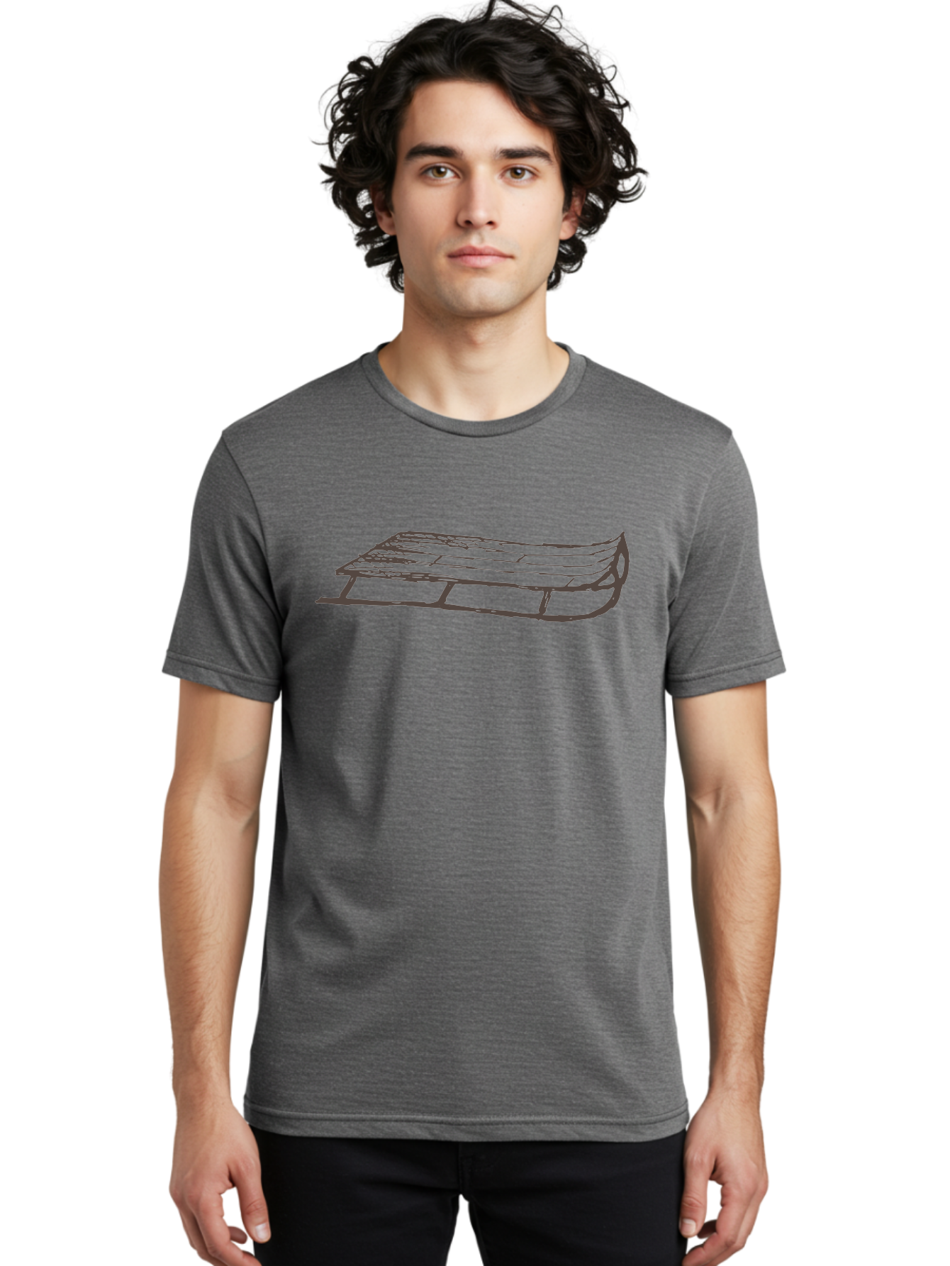 Sleigh Men'S Graphic Tee, 100% Cotton, Comfortable Casual Summer Wear, Machine Washable, Winter Sled, Festive Season, Snow Ride, Joyful Activity, Wooden Frame, Curved Runners, Holiday Fun, Winter Sport, Snowy Landscape, Cold Weather, Aab109