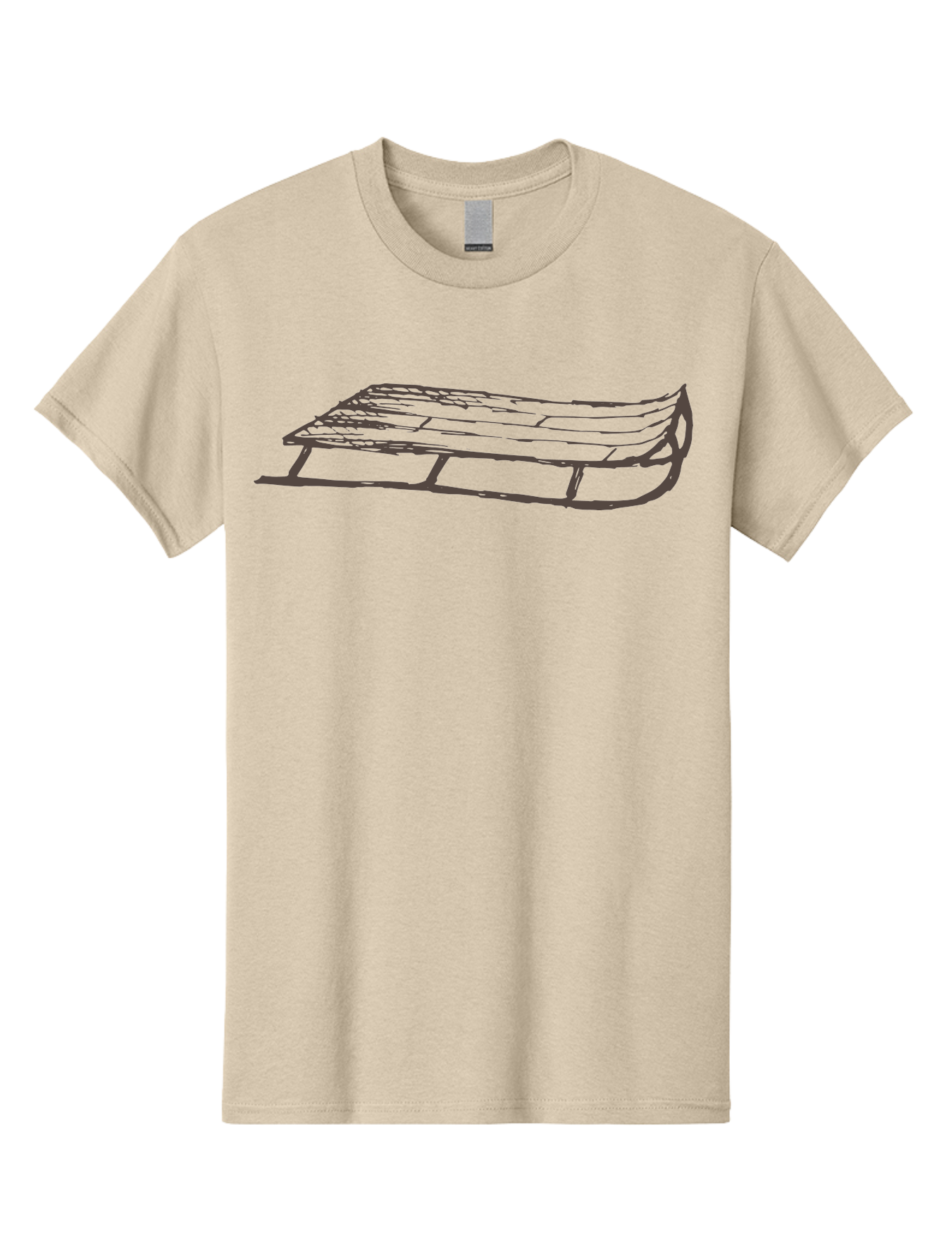 Sleigh Men'S Graphic Tee, 100% Cotton, Comfortable Casual Summer Wear, Machine Washable, Winter Sled, Festive Season, Snow Ride, Joyful Activity, Wooden Frame, Curved Runners, Holiday Fun, Winter Sport, Snowy Landscape, Cold Weather, Aab109