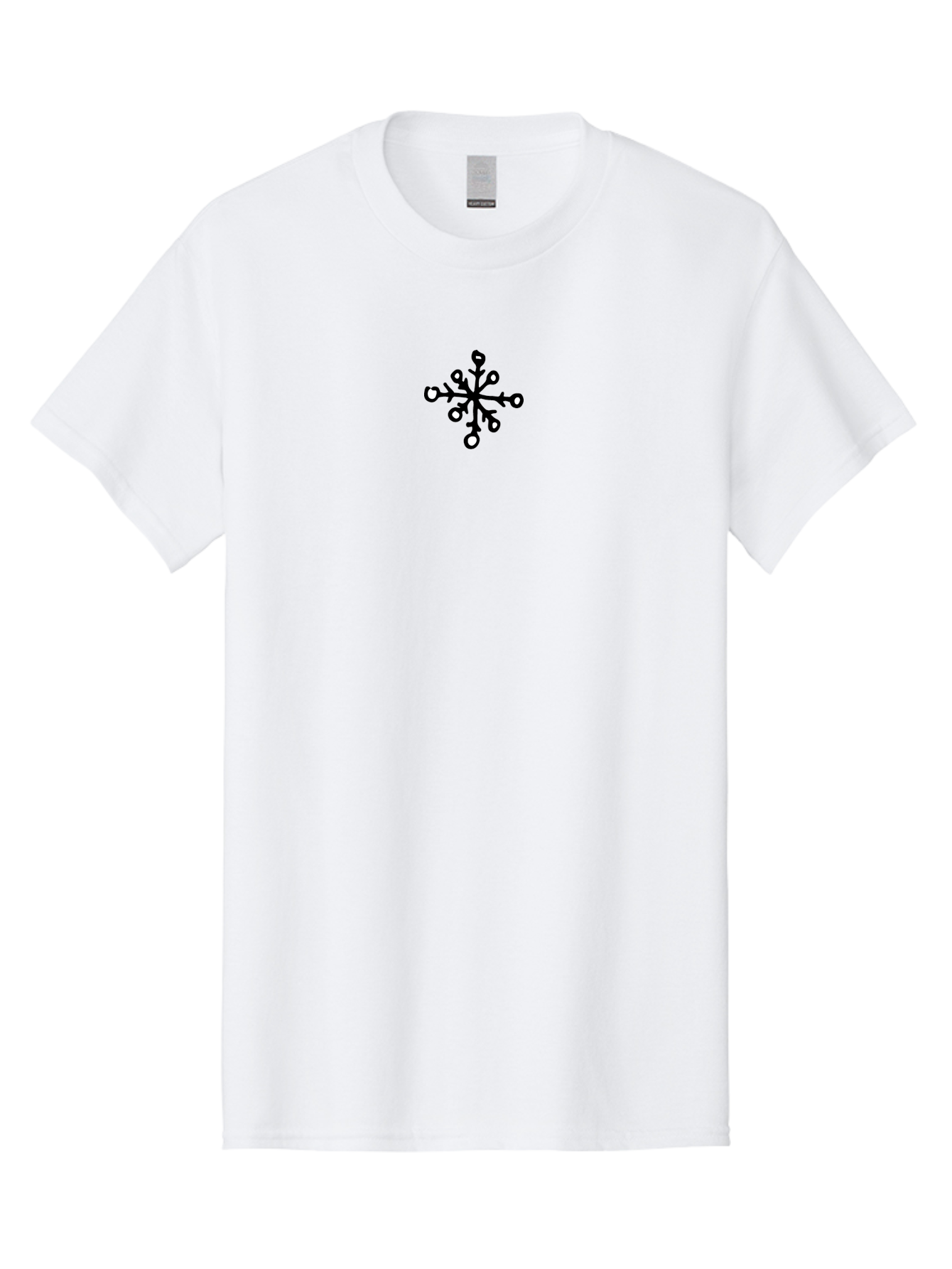 Snowflake-1 Men'S Graphic Tee, 100% Cotton, Comfortable Casual Summer Wear, Machine Washable, Stylized Snowflake, Minimalist Design, Simple Shapes, Black And White Contrast, Festive Symbol, Winter Theme, Abstract Art Aab111