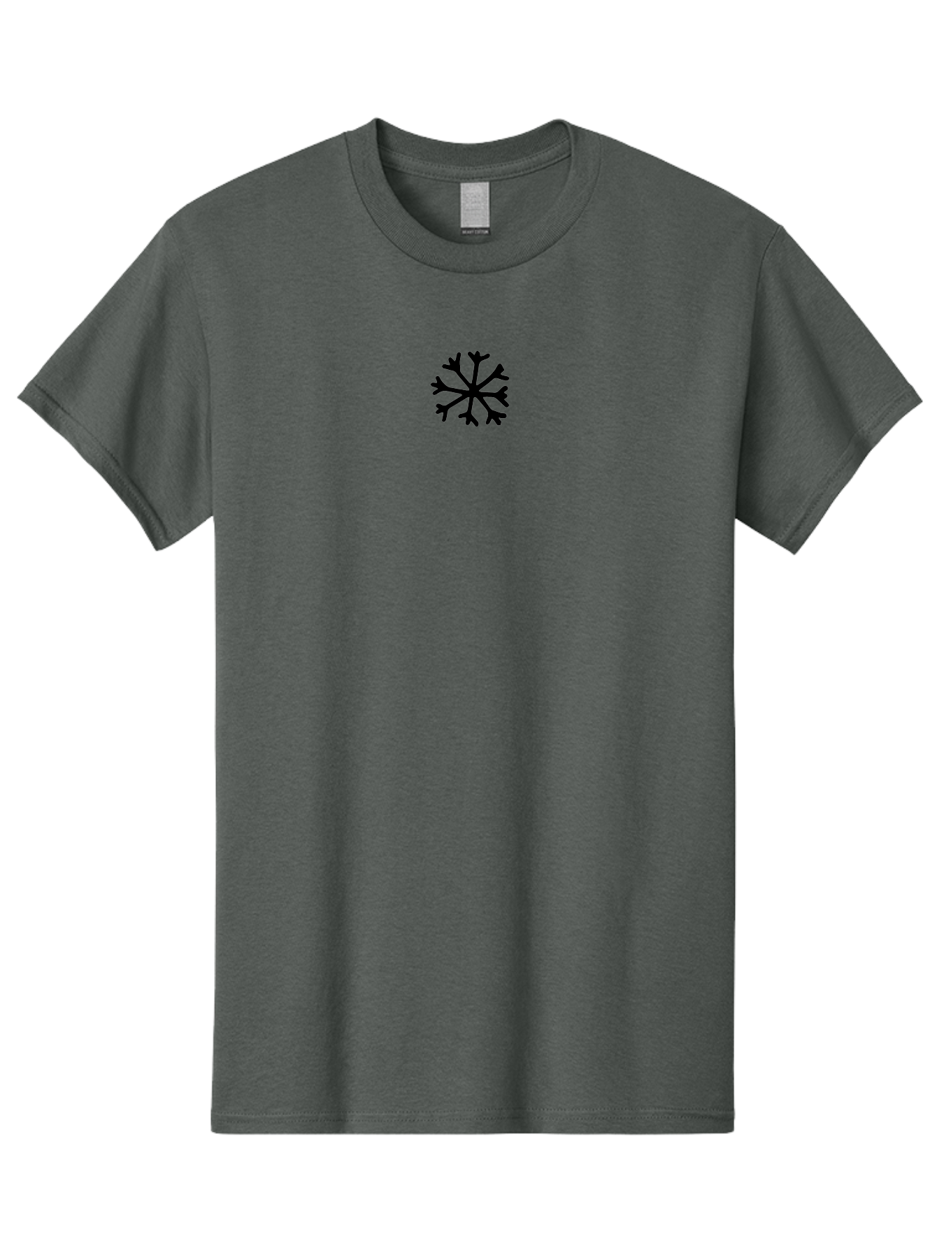 Snowflake-2 Men'S Graphic Tee, 100% Cotton, Comfortable Casual Summer Wear, Machine Washable, Snowflake Icon, Winter Symbol, Frosty Design, Black Silhouette, Simple Graphics, Minimalist Art, Seasonal Decoration, Cold Weather Motif Aab113