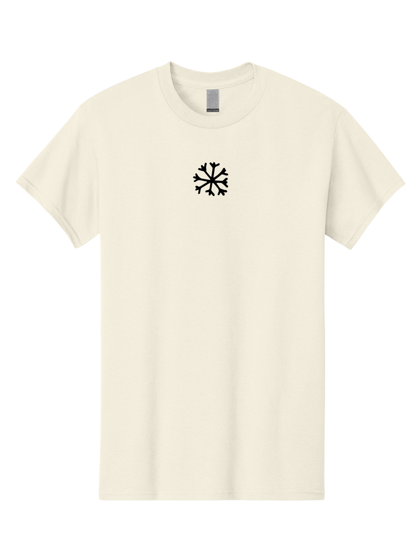 Snowflake-2 Men'S Graphic Tee, 100% Cotton, Comfortable Casual Summer Wear, Machine Washable, Snowflake Icon, Winter Symbol, Frosty Design, Black Silhouette, Simple Graphics, Minimalist Art, Seasonal Decoration, Cold Weather Motif Aab113