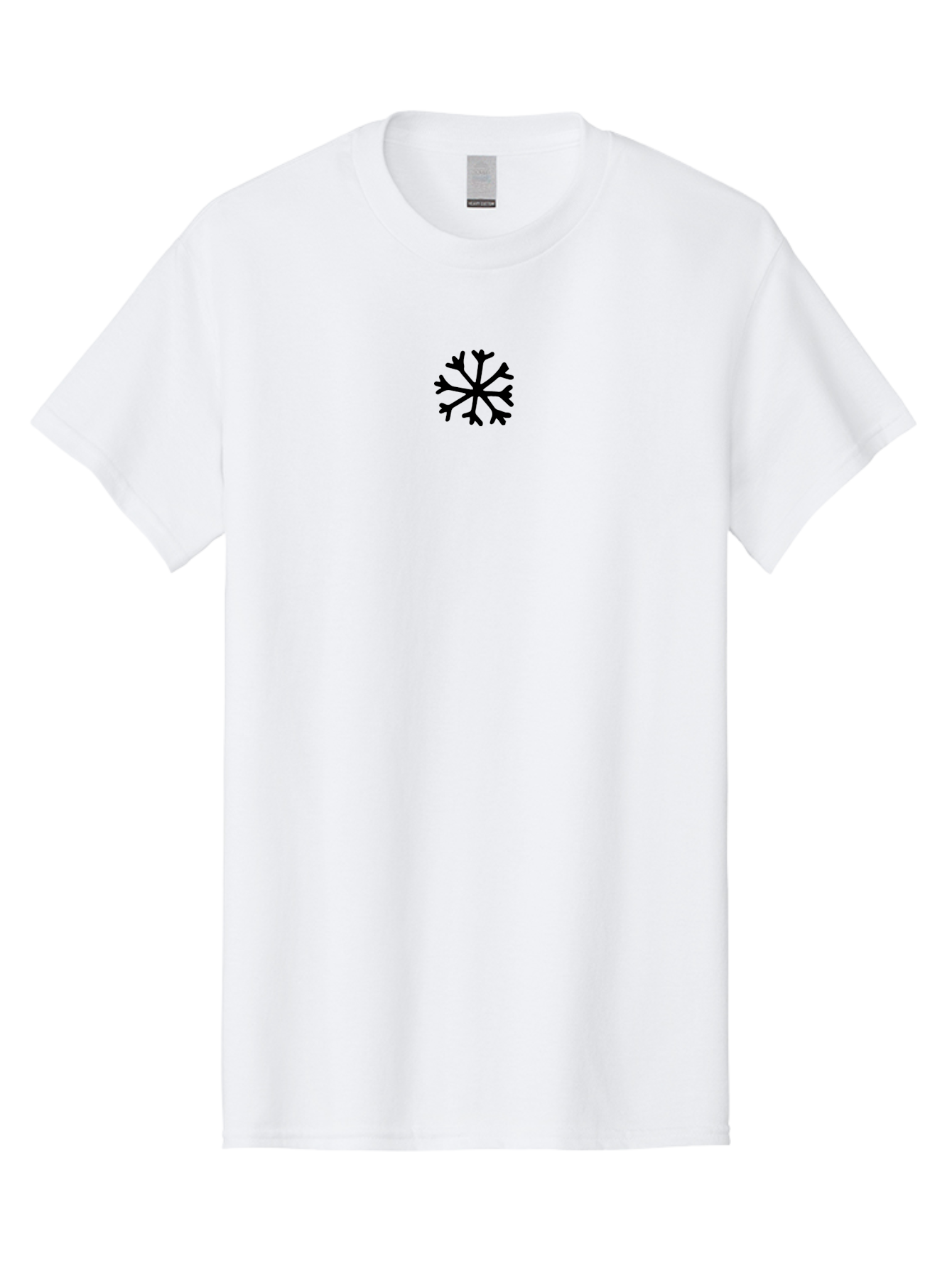 Snowflake-2 Men'S Graphic Tee, 100% Cotton, Comfortable Casual Summer Wear, Machine Washable, Snowflake Icon, Winter Symbol, Frosty Design, Black Silhouette, Simple Graphics, Minimalist Art, Seasonal Decoration, Cold Weather Motif Aab113