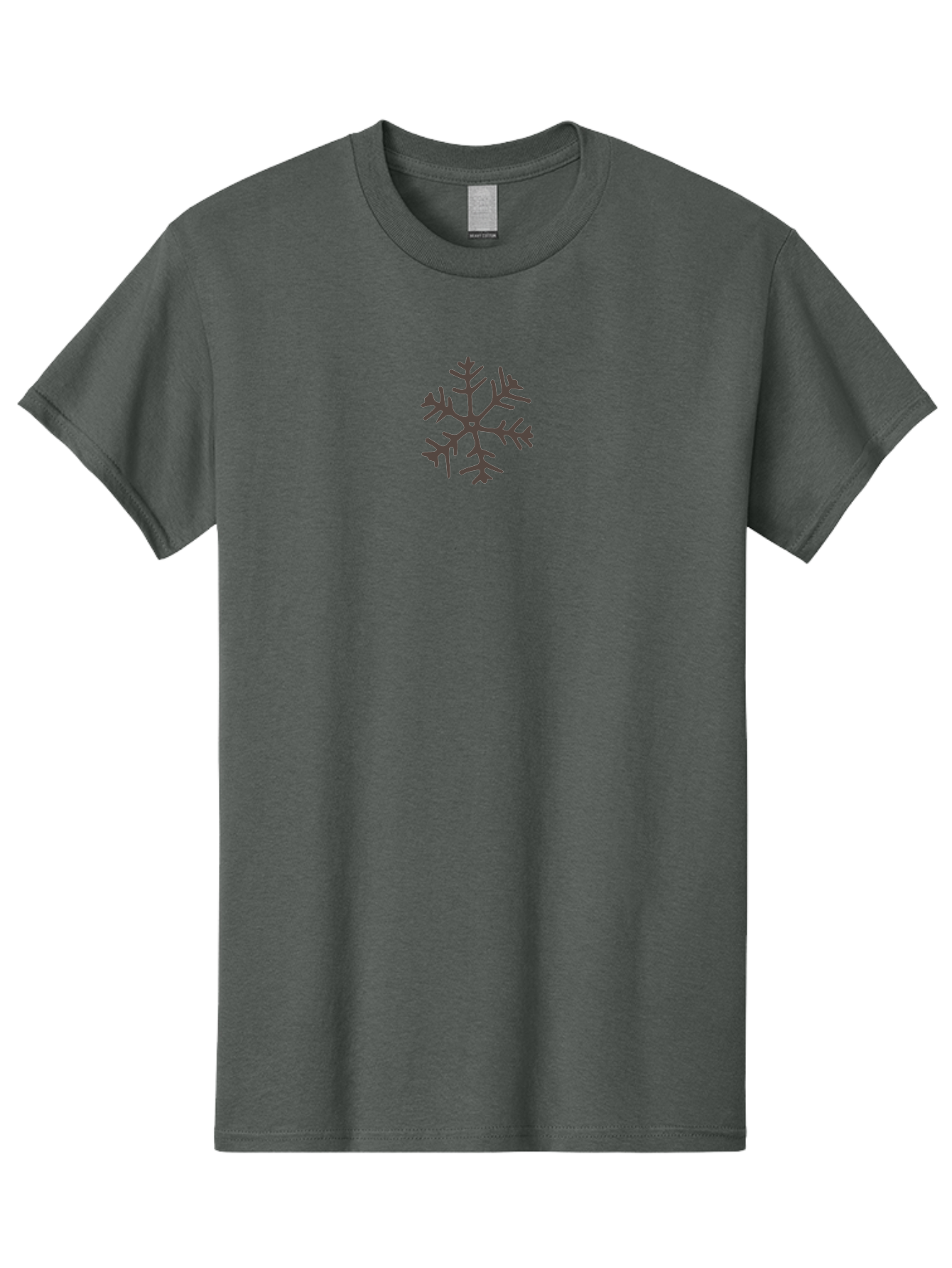 Snowflake-4 Men'S Graphic Tee, 100% Cotton, Comfortable Casual Summer Wear, Machine Washable, Snowflake Design, Winter Symbol, Frosty Pattern, Intricate Details, Dark Gray Silhouette, Symmetrical Shape, Festive Element, Seasonal Decoration Aab115