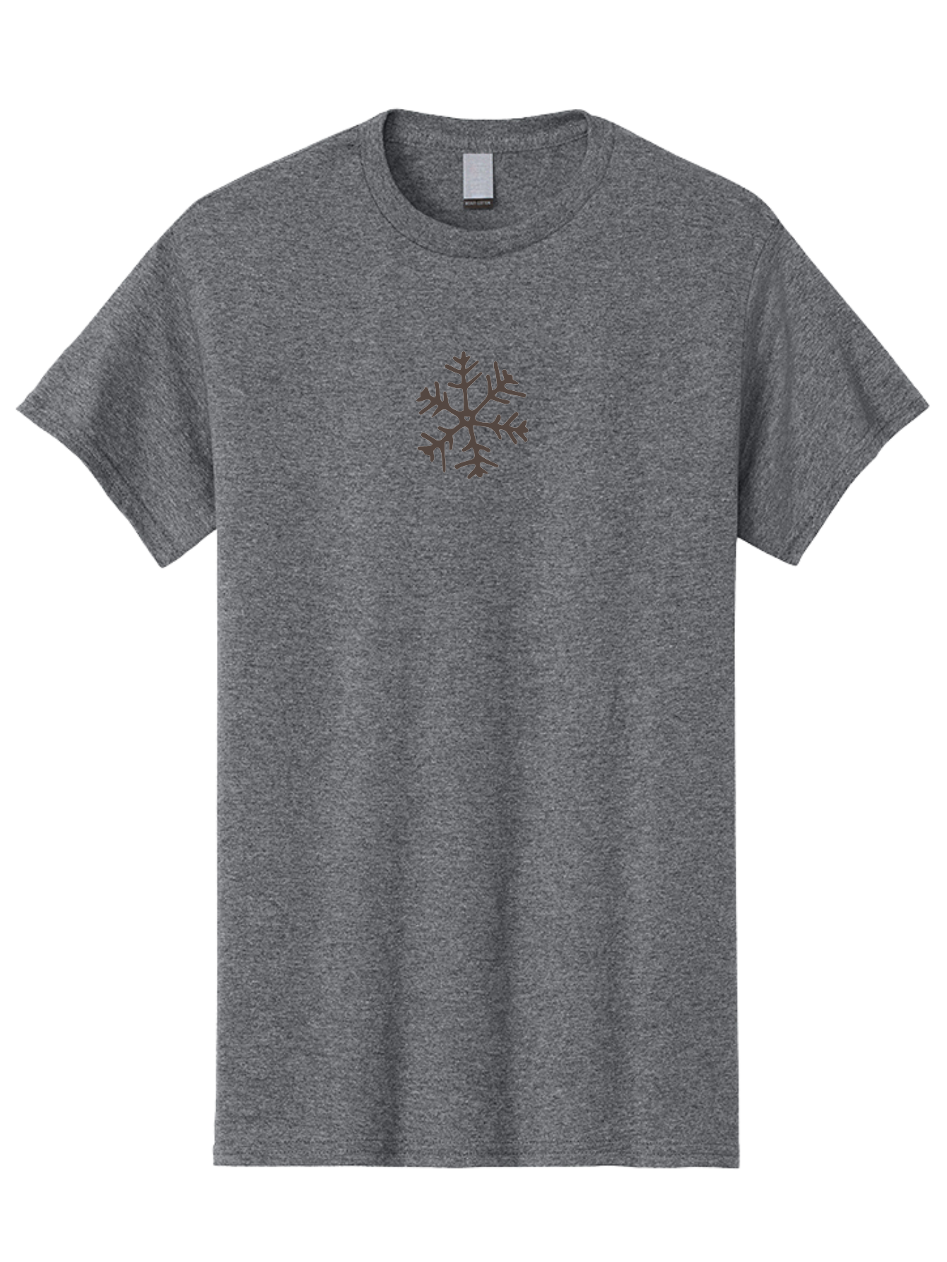 Snowflake-4 Men'S Graphic Tee, 100% Cotton, Comfortable Casual Summer Wear, Machine Washable, Snowflake Design, Winter Symbol, Frosty Pattern, Intricate Details, Dark Gray Silhouette, Symmetrical Shape, Festive Element, Seasonal Decoration Aab115