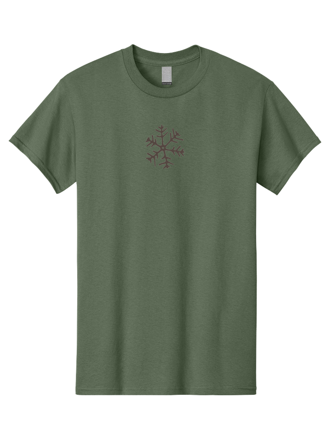 Snowflake-4 Men'S Graphic Tee, 100% Cotton, Comfortable Casual Summer Wear, Machine Washable, Snowflake Design, Winter Symbol, Frosty Pattern, Intricate Details, Dark Gray Silhouette, Symmetrical Shape, Festive Element, Seasonal Decoration Aab115