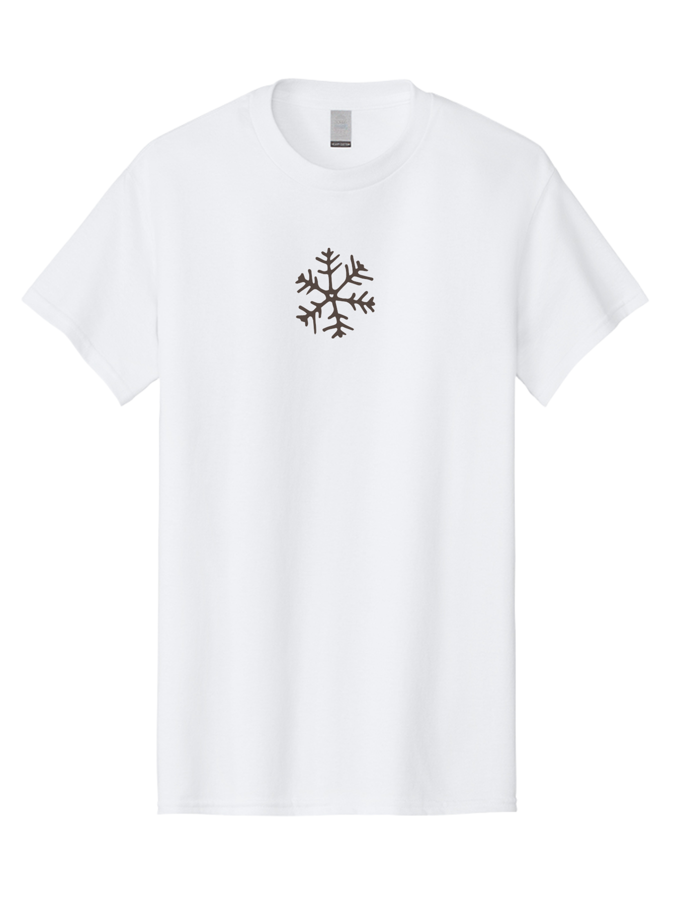Snowflake-4 Men'S Graphic Tee, 100% Cotton, Comfortable Casual Summer Wear, Machine Washable, Snowflake Design, Winter Symbol, Frosty Pattern, Intricate Details, Dark Gray Silhouette, Symmetrical Shape, Festive Element, Seasonal Decoration Aab115