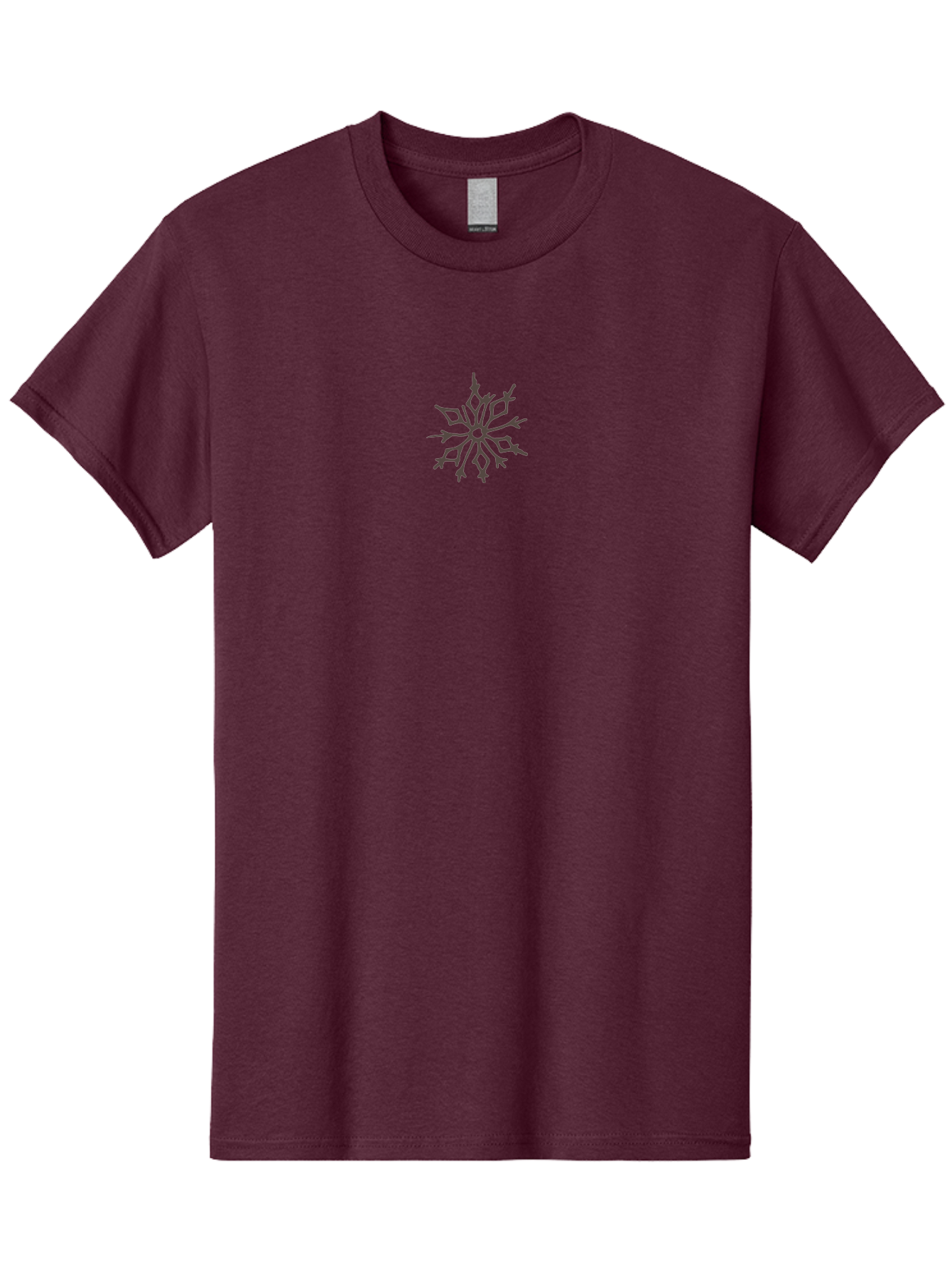 Snowflake-6 Men'S Graphic Tee, 100% Cotton, Comfortable Casual Summer Wear, Machine Washable, Simple Snowflake Design, Minimalist Winter Symbol, Delicate Frost Pattern, Purple Snowflake, Seasonal Decoration, Winter Wonderland, Aab117