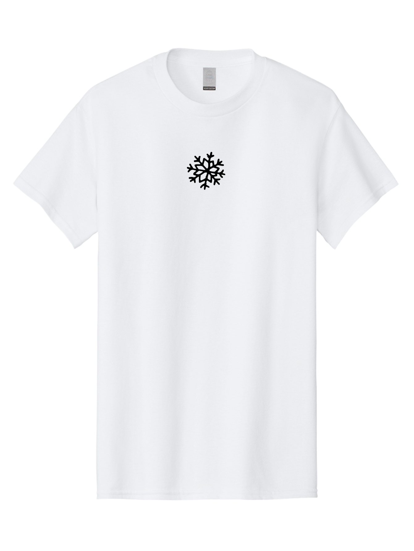Snowflake Men'S Graphic Tee, 100% Cotton, Comfortable Casual Summer Wear, Machine Washable, Snowflake Graphic, Winter Symbol, Frosty Design, Simple Illustration, Holiday Decor, Christmas Theme, Minimalist Art, Black Silhouette Aab122