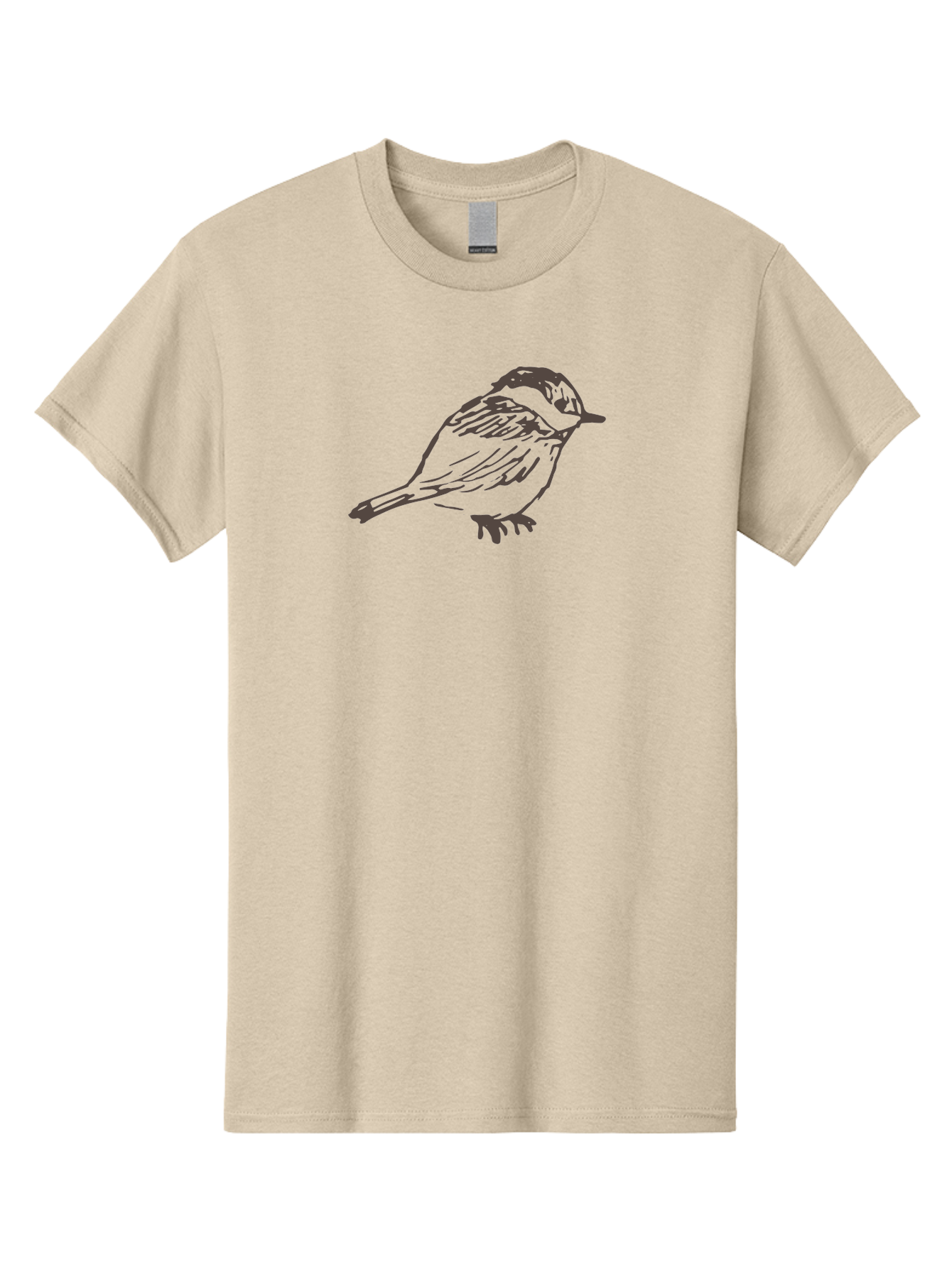 Sparrow Men'S Graphic Tee, 100% Cotton, Comfortable Casual Summer Wear, Machine Washable, Simple Bird, Illustration Art, Minimalist Design, Animal Graphics, Wildlife Illustration, Bird Species Aab130