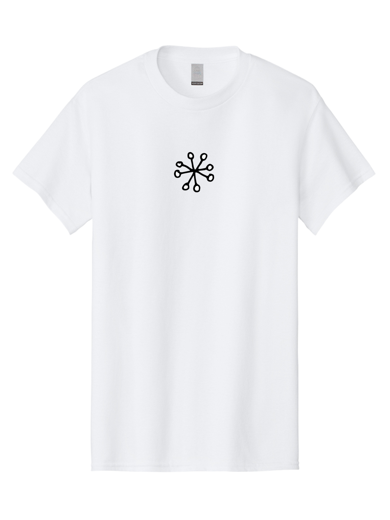 Stylized-Asterisk Men'S Graphic Tee, 100% Cotton, Comfortable Casual Summer Wear, Machine Washable, Simple Icon, Asterisk Symbol, Minimalist Design, Black And White, Radial Pattern, Abstract Shape, Graphical Element, Modern Aesthetic Aab140