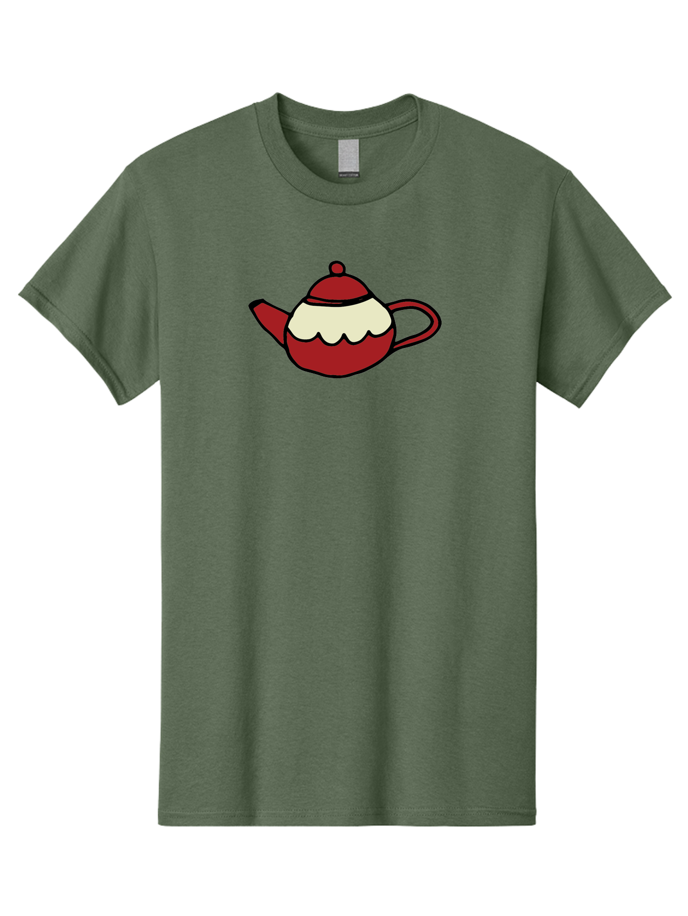 Teapot Men'S Graphic Tee, 100% Cotton, Comfortable Casual Summer Wear, Machine Washable, Teapot, Red Teapot, Cartoon Teapot, Tea, Beverage, Hospitality, Comfort, Whimsical Illustration, Tea Party, Digital Art Aab142