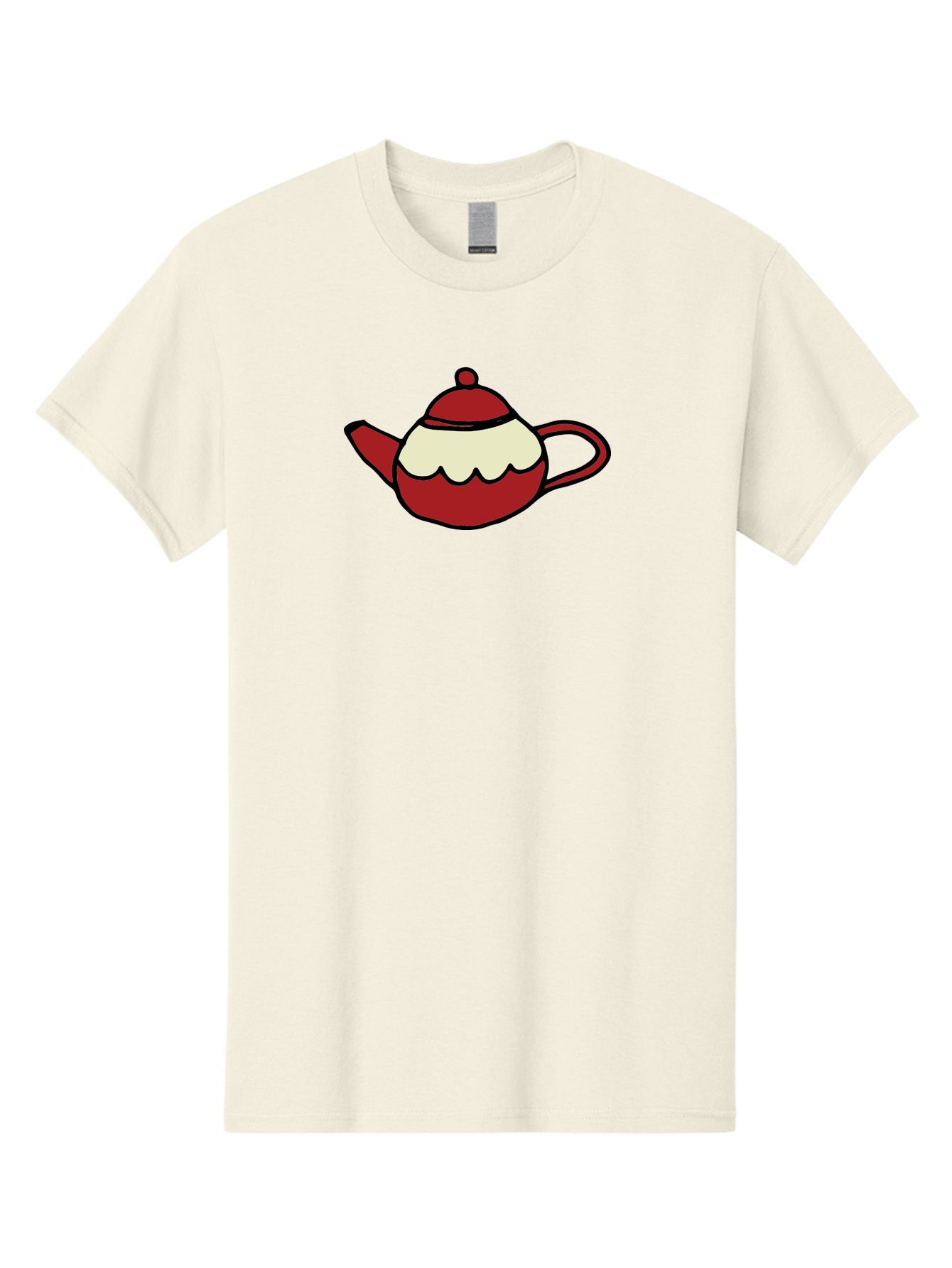 Teapot Men'S Graphic Tee, 100% Cotton, Comfortable Casual Summer Wear, Machine Washable, Teapot, Red Teapot, Cartoon Teapot, Tea, Beverage, Hospitality, Comfort, Whimsical Illustration, Tea Party, Digital Art Aab142