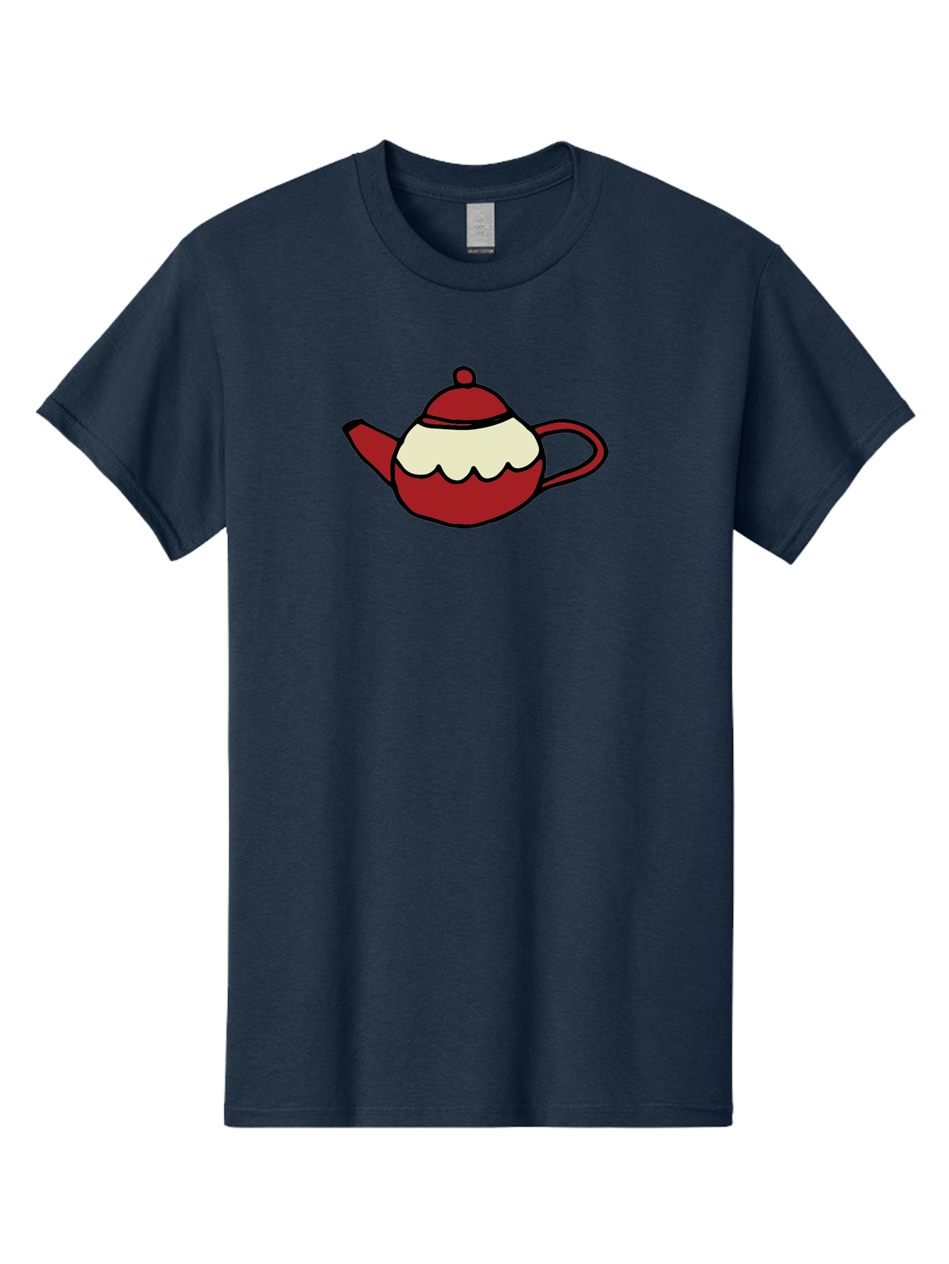 Teapot Men'S Graphic Tee, 100% Cotton, Comfortable Casual Summer Wear, Machine Washable, Teapot, Red Teapot, Cartoon Teapot, Tea, Beverage, Hospitality, Comfort, Whimsical Illustration, Tea Party, Digital Art Aab142