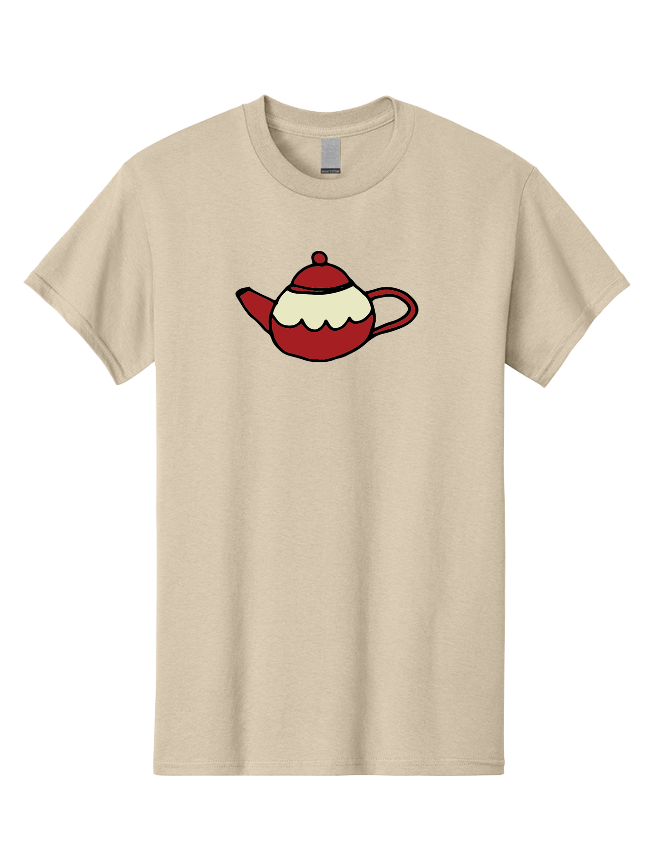Teapot Men'S Graphic Tee, 100% Cotton, Comfortable Casual Summer Wear, Machine Washable, Teapot, Red Teapot, Cartoon Teapot, Tea, Beverage, Hospitality, Comfort, Whimsical Illustration, Tea Party, Digital Art Aab142