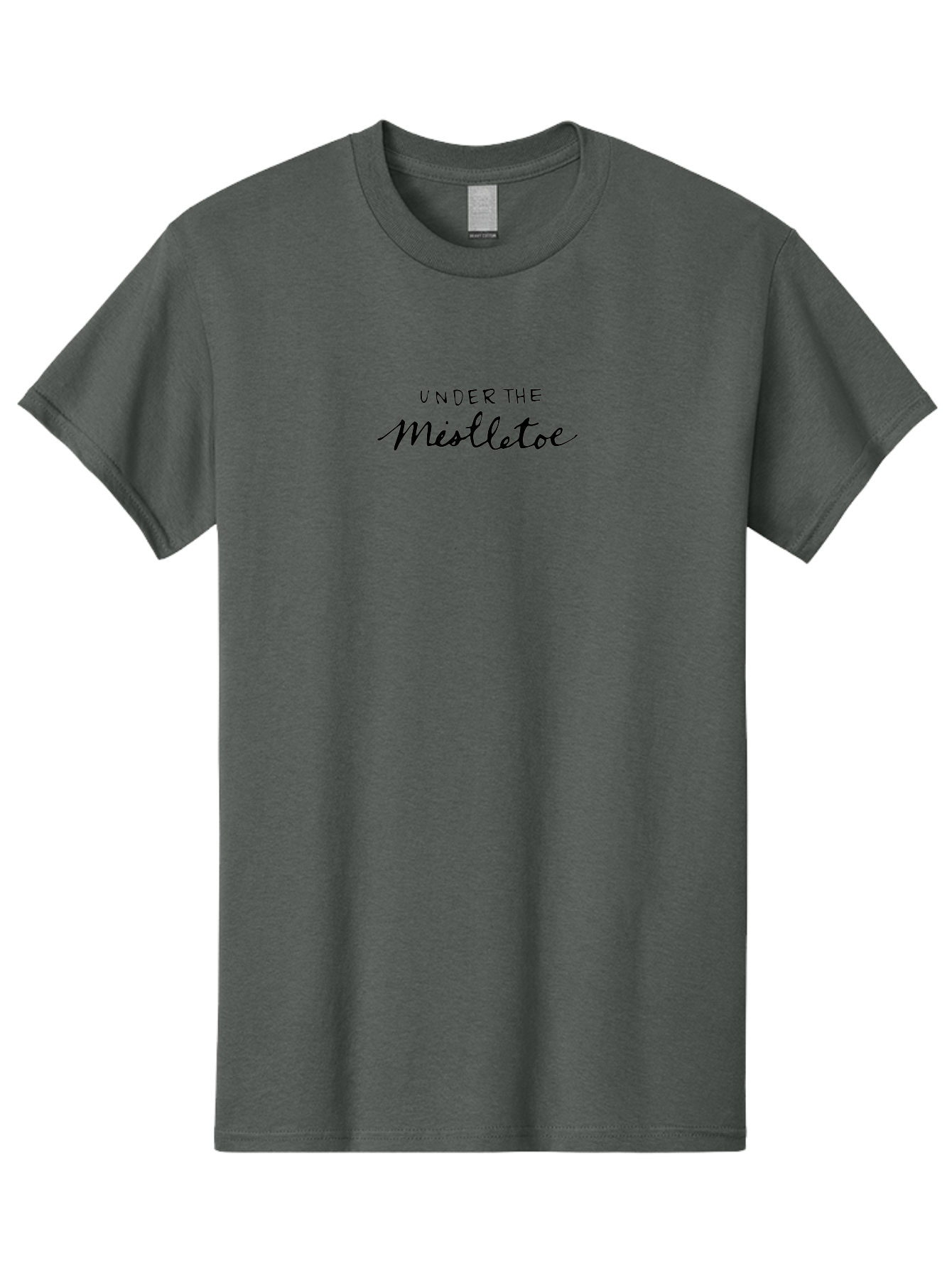 Under-The-Mistletoe-1 Men'S Graphic Tee, 100% Cotton, Comfortable Casual Summer Wear, Machine Washable, Christmas Tradition, Festive Decor, Holiday Romance, Mistletoe Kiss, Winter Wonderland, Festive Atmosphere, Seasonal Cheer Aab153
