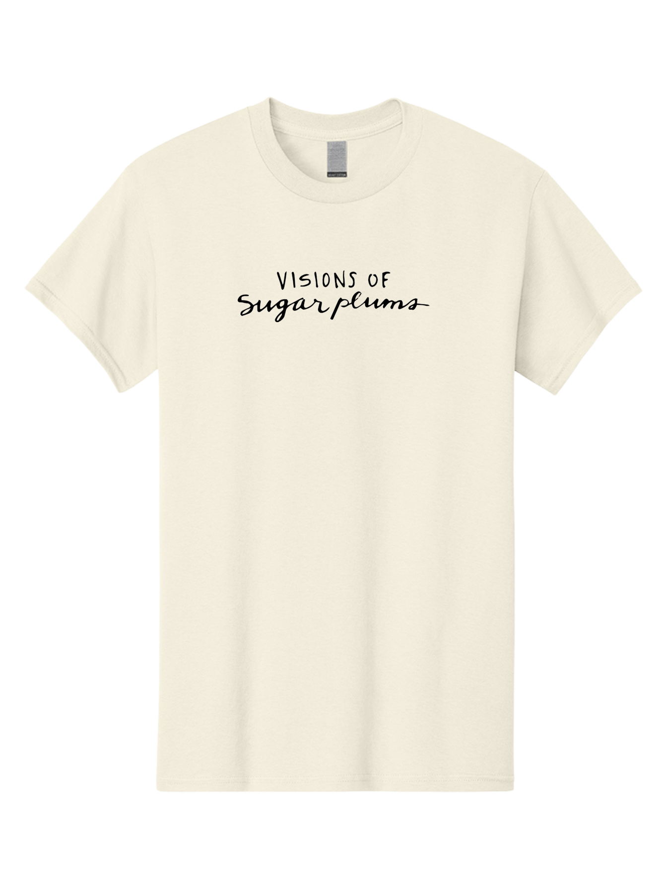Visions-Of-Sugar-Plums Men'S Graphic Tee, 100% Cotton, Comfortable Casual Summer Wear, Machine Washable, Visions Of Sugar Plums, Sweet Treats, Festive Typography, Sugarplums, Creative Writing, Holiday Phrases, Fancy Script Aab158