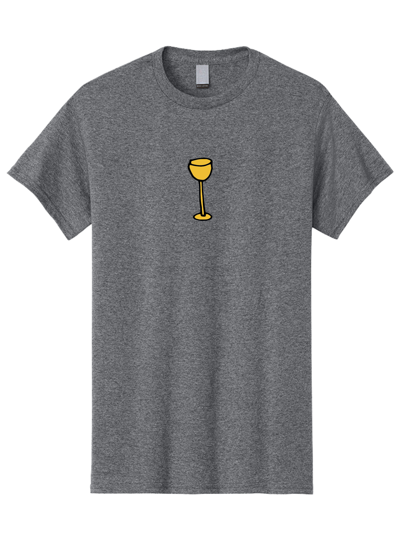 Wine-Glass-1 Men'S Graphic Tee, 100% Cotton, Comfortable Casual Summer Wear, Machine Washable, Wine Glass, Glassware, Fine Dining, Luxury, Elegance, Sophistication, Yellow Wine Glass, Cartoon Illustration, Simple Design Aab167
