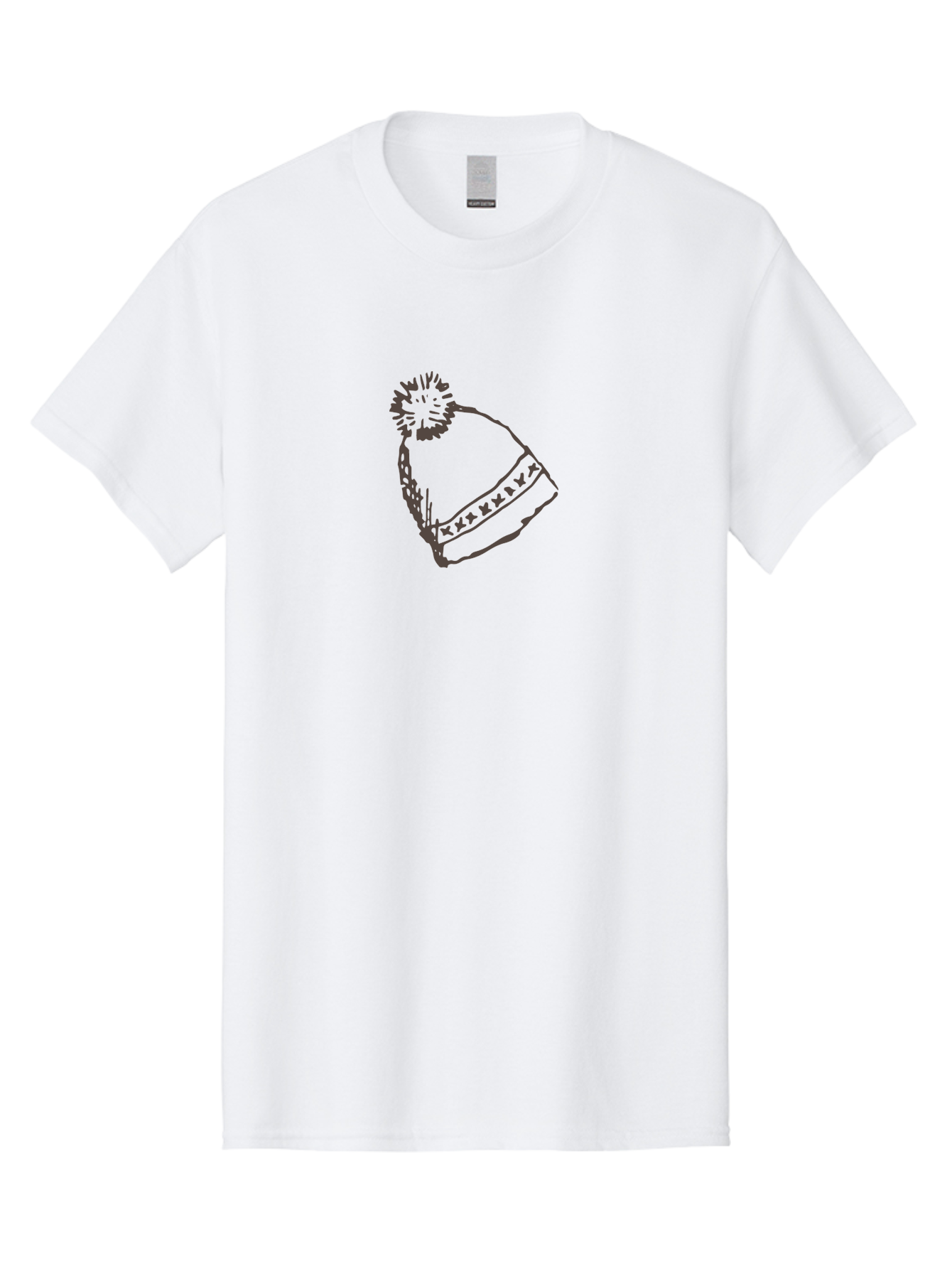 Winter-Beanie Men'S Graphic Tee, 100% Cotton, Comfortable Casual Summer Wear, Machine Washable, Winter Fashion, Beanie Hat, Knit Hat, Pom-Pom, Winter Accessories, Cold Weather Gear, Hat With Cuff, Festive Clothing, Casual Wear, Aab169