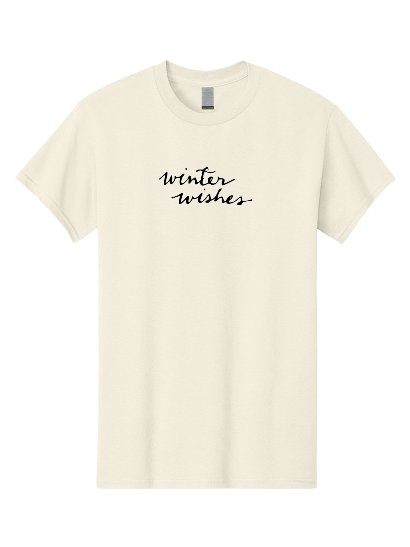 Winter-Wishes-1 Men'S Graphic Tee, 100% Cotton, Comfortable Casual Summer Wear, Machine Washable, Winter Wishes, Festive Greetings, Holiday Season, Winter Season, Cursive Text, Black Text, Winter Wonderland, Season'S Greetings Aab170