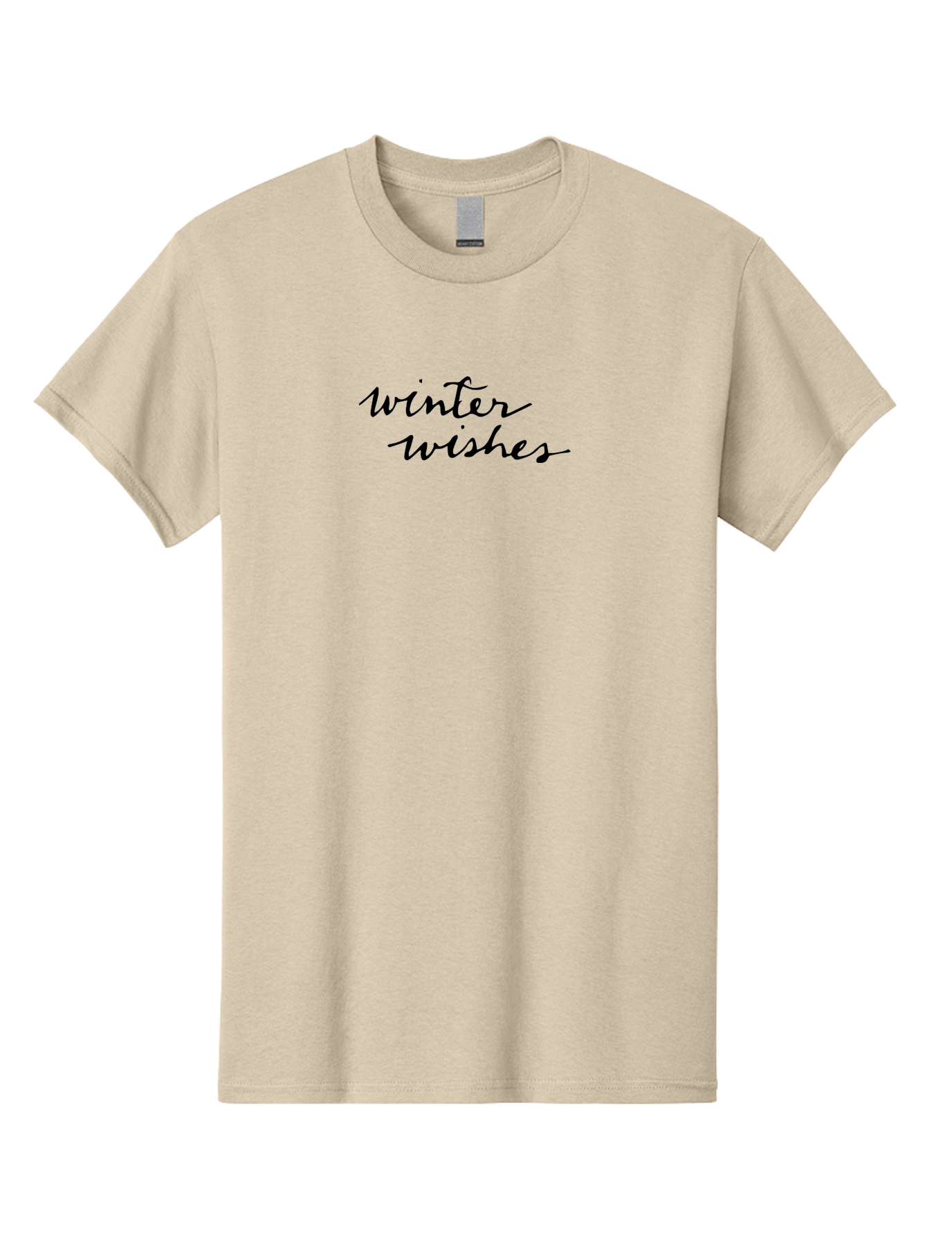 Winter-Wishes-1 Men'S Graphic Tee, 100% Cotton, Comfortable Casual Summer Wear, Machine Washable, Winter Wishes, Festive Greetings, Holiday Season, Winter Season, Cursive Text, Black Text, Winter Wonderland, Season'S Greetings Aab170