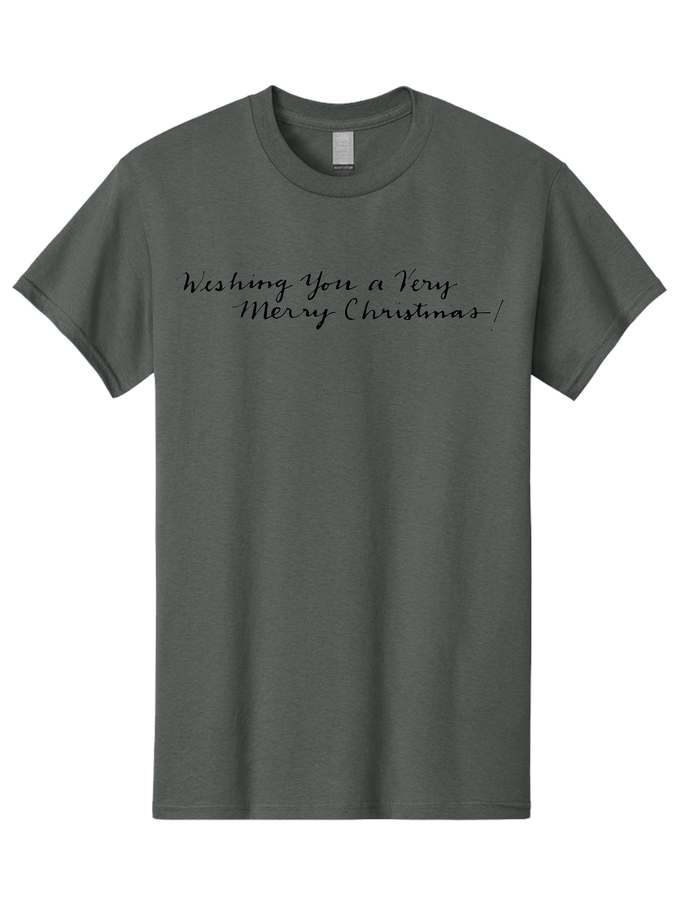 Wishing-You-A-Very-Merry-Christmas-1 Men'S Graphic Tee, 100% Cotton, Comfortable Casual Summer Wear, Machine Washable, Christmas Greeting, Festive Wishes, Holiday Message, Merry Christmas, Seasonal Greetings, Christmas Card Message, Black Text Aab172