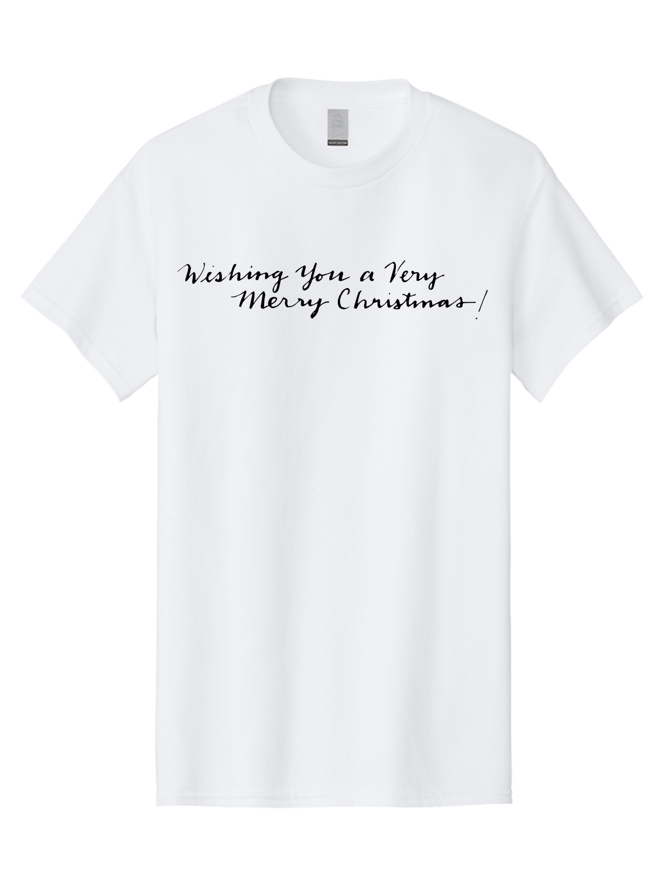Wishing-You-A-Very-Merry-Christmas-1 Men'S Graphic Tee, 100% Cotton, Comfortable Casual Summer Wear, Machine Washable, Christmas Greeting, Festive Wishes, Holiday Message, Merry Christmas, Seasonal Greetings, Christmas Card Message, Black Text Aab172