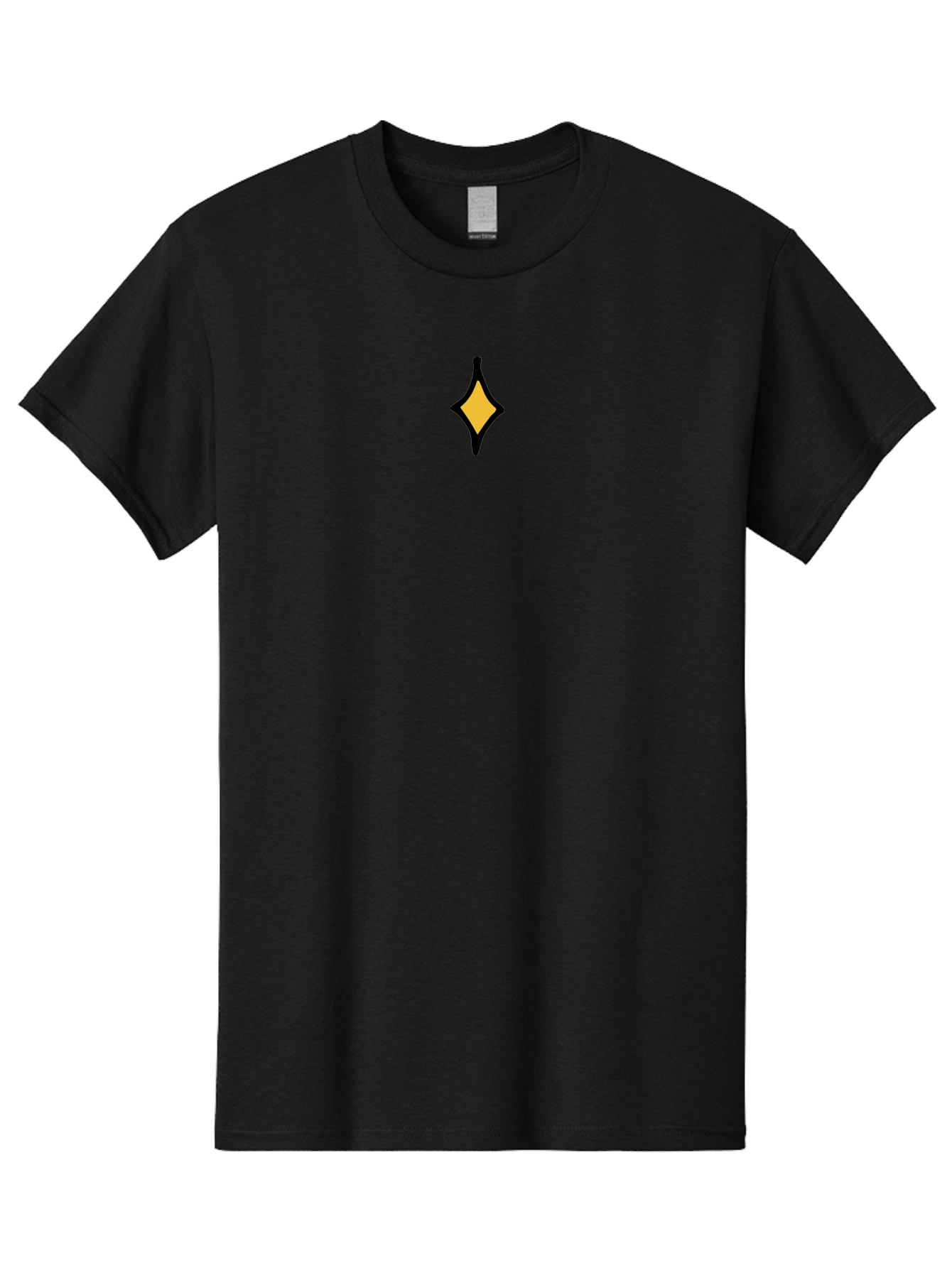Yellow-Diamond-Shape Men'S Graphic Tee, 100% Cotton, Comfortable Casual Summer Wear, Machine Washable, Yellow Diamond, Black Outline, Simple Shape, Geometric Design, Minimalist Art, Abstract Symbol, Modern Graphic, Sleek Pattern Aab178