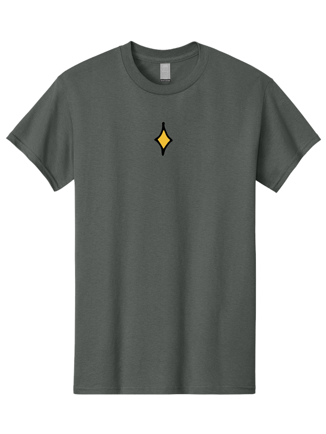 Yellow-Diamond-Shape Men'S Graphic Tee, 100% Cotton, Comfortable Casual Summer Wear, Machine Washable, Yellow Diamond, Black Outline, Simple Shape, Geometric Design, Minimalist Art, Abstract Symbol, Modern Graphic, Sleek Pattern Aab178
