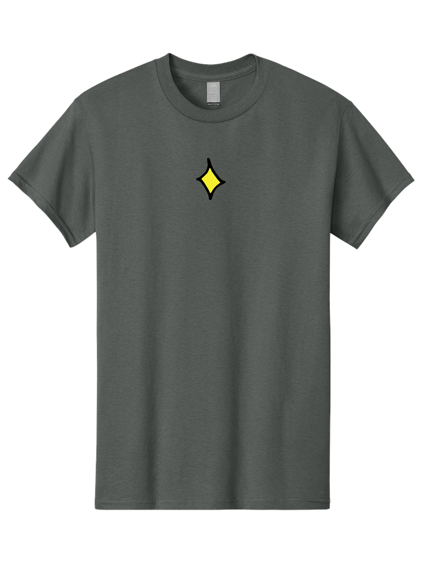 Yellow-Diamond Men'S Graphic Tee, 100% Cotton, Comfortable Casual Summer Wear, Machine Washable, Yellow Diamond Shape, Black Outline, Abstract Design, Modern Art, Geometric Figure, Simple Icon, Minimalist Logo, Bold Graphic, Vibrant Color Aab179
