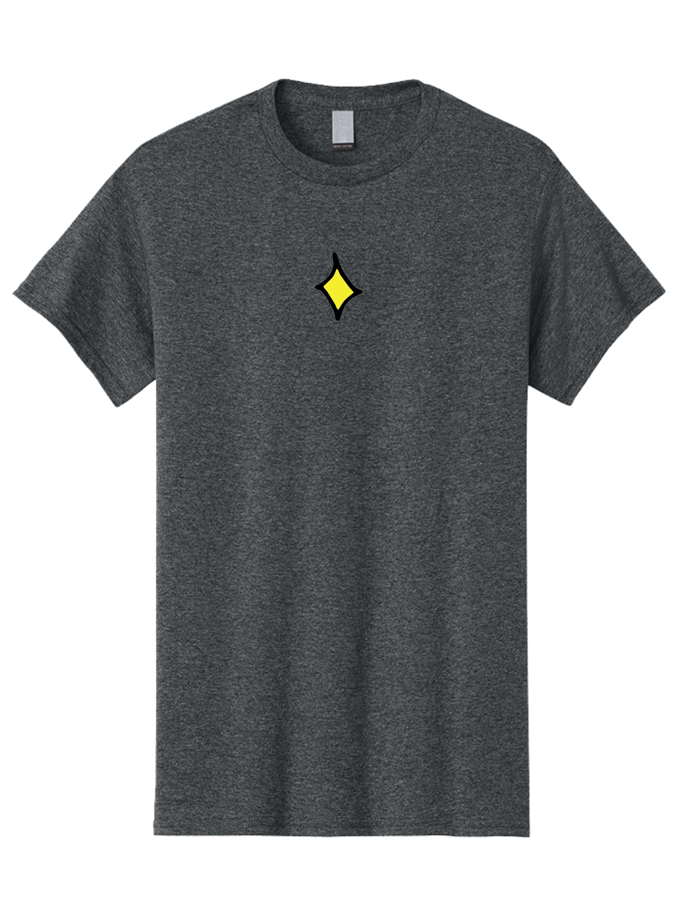 Yellow-Diamond Men'S Graphic Tee, 100% Cotton, Comfortable Casual Summer Wear, Machine Washable, Yellow Diamond Shape, Black Outline, Abstract Design, Modern Art, Geometric Figure, Simple Icon, Minimalist Logo, Bold Graphic, Vibrant Color Aab179