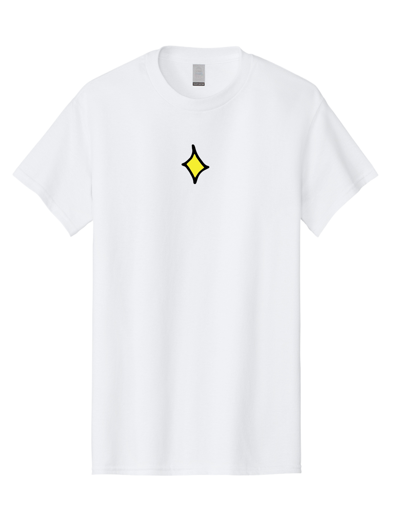 Yellow-Diamond Men'S Graphic Tee, 100% Cotton, Comfortable Casual Summer Wear, Machine Washable, Yellow Diamond Shape, Black Outline, Abstract Design, Modern Art, Geometric Figure, Simple Icon, Minimalist Logo, Bold Graphic, Vibrant Color Aab179