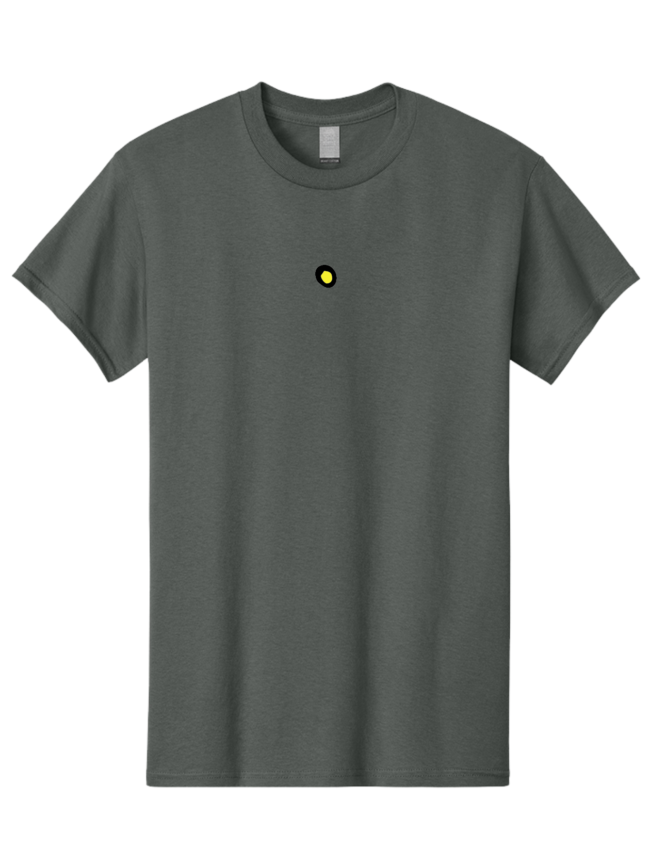 Yellow-Dot Men'S Graphic Tee, 100% Cotton, Comfortable Casual Summer Wear, Machine Washable, Simple Graphics, Black Circle, Yellow Dot, Modern Design, Minimalist Art, Abstract Shapes, Geometric Patterns, Yellow And Black Colors Aab181