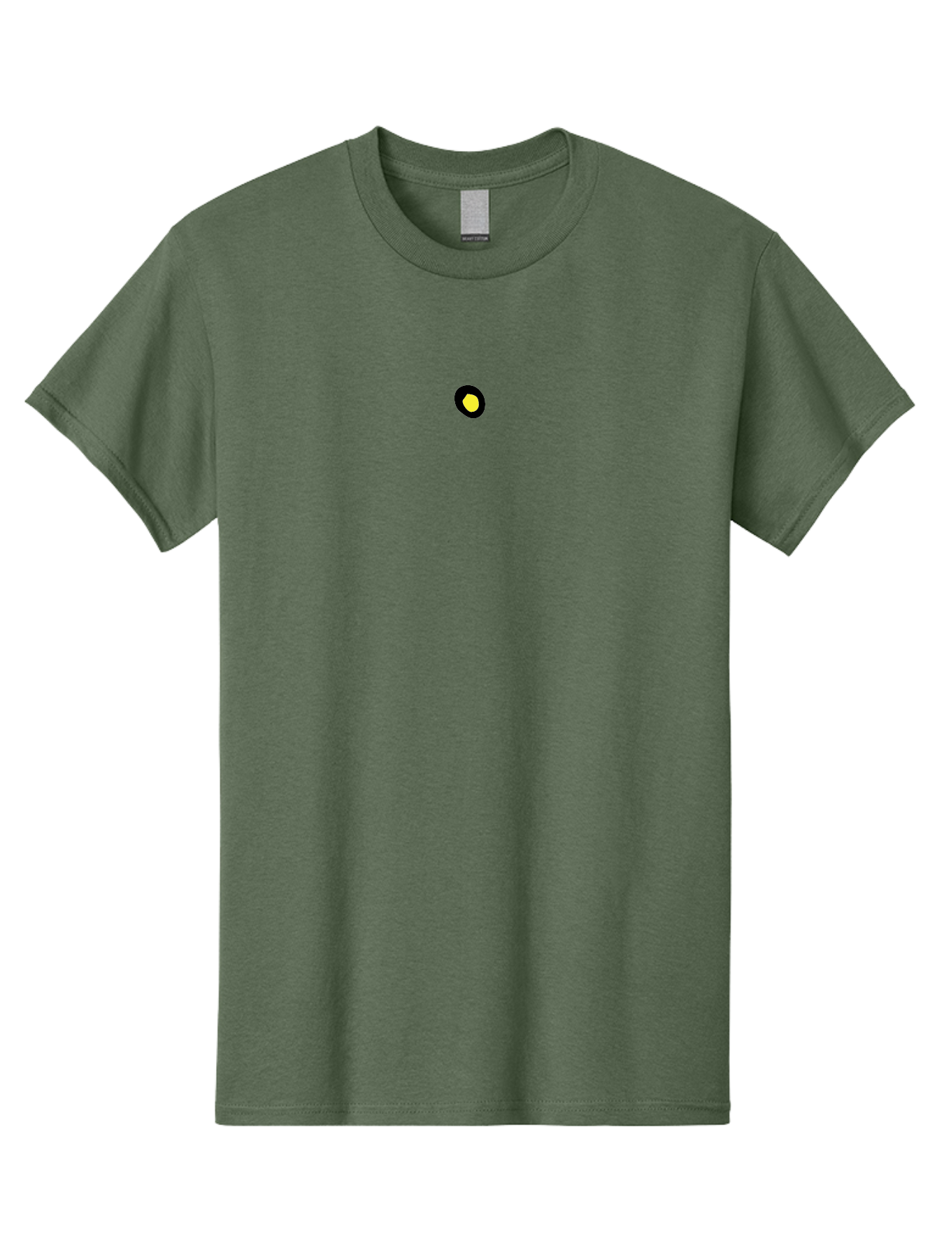 Yellow-Dot Men'S Graphic Tee, 100% Cotton, Comfortable Casual Summer Wear, Machine Washable, Simple Graphics, Black Circle, Yellow Dot, Modern Design, Minimalist Art, Abstract Shapes, Geometric Patterns, Yellow And Black Colors Aab181