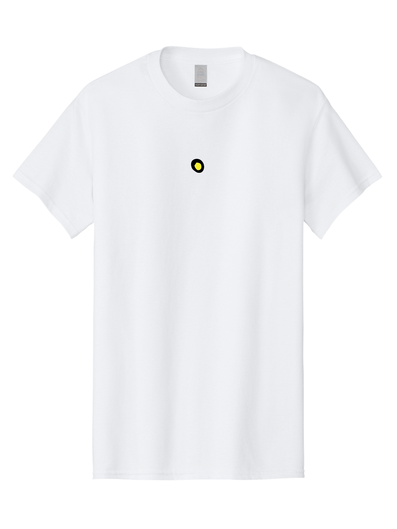 Yellow-Dot Men'S Graphic Tee, 100% Cotton, Comfortable Casual Summer Wear, Machine Washable, Simple Graphics, Black Circle, Yellow Dot, Modern Design, Minimalist Art, Abstract Shapes, Geometric Patterns, Yellow And Black Colors Aab181