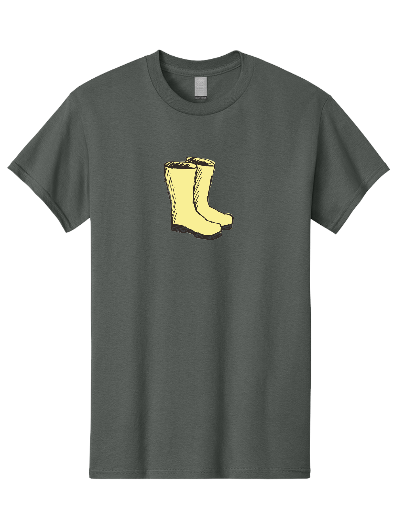 Yellow-Rain-Boots Men'S Graphic Tee, 100% Cotton, Comfortable Casual Summer Wear, Machine Washable, Yellow Rain Boots, Waterproof Footwear, Outdoor Gear, Rubber Boots, Hiking Boots, Fashion Boots, Rugged Style, Casual Wear, Outdoor Activities Aab183
