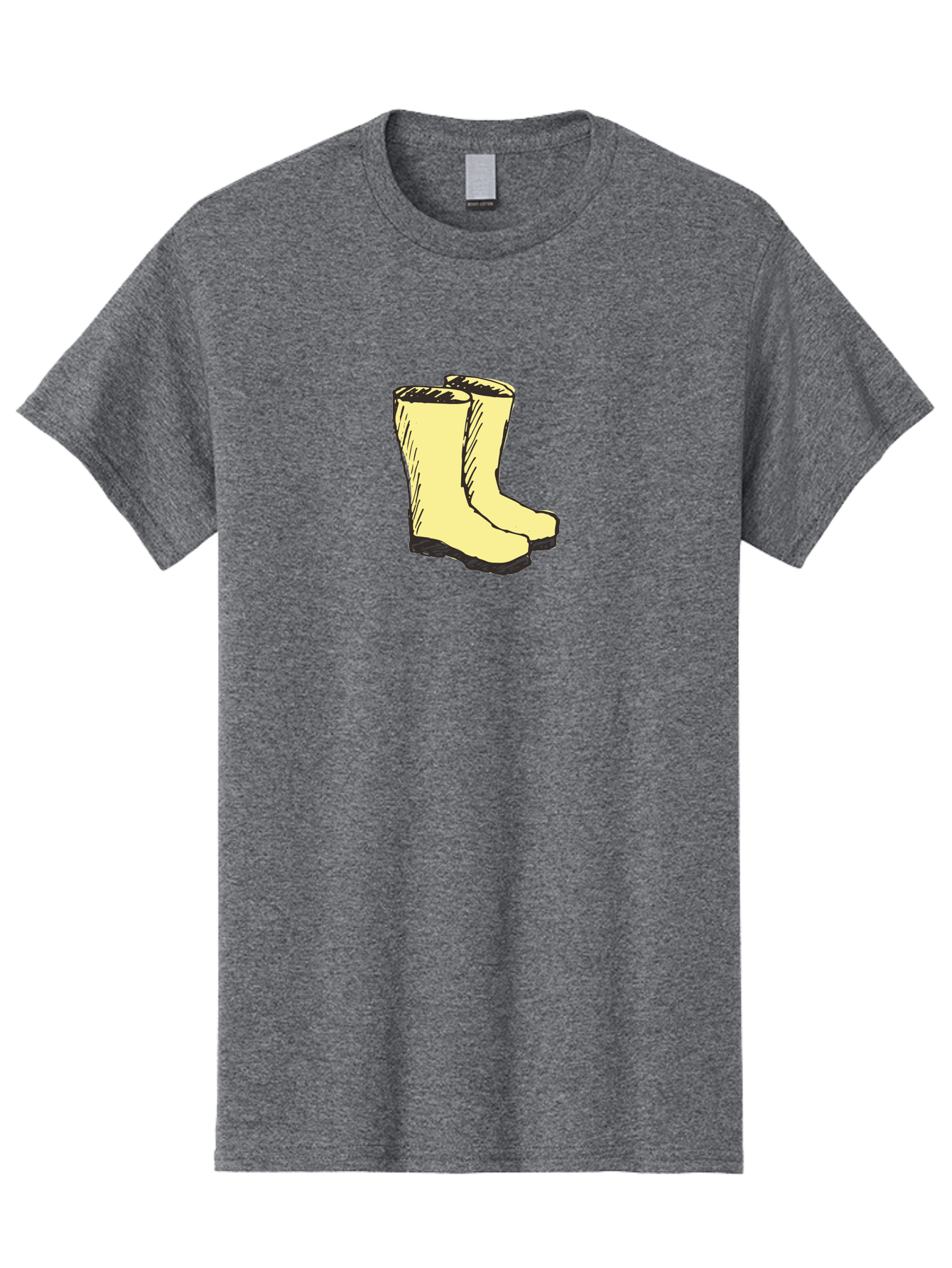 Yellow-Rain-Boots Men'S Graphic Tee, 100% Cotton, Comfortable Casual Summer Wear, Machine Washable, Yellow Rain Boots, Waterproof Footwear, Outdoor Gear, Rubber Boots, Hiking Boots, Fashion Boots, Rugged Style, Casual Wear, Outdoor Activities Aab183