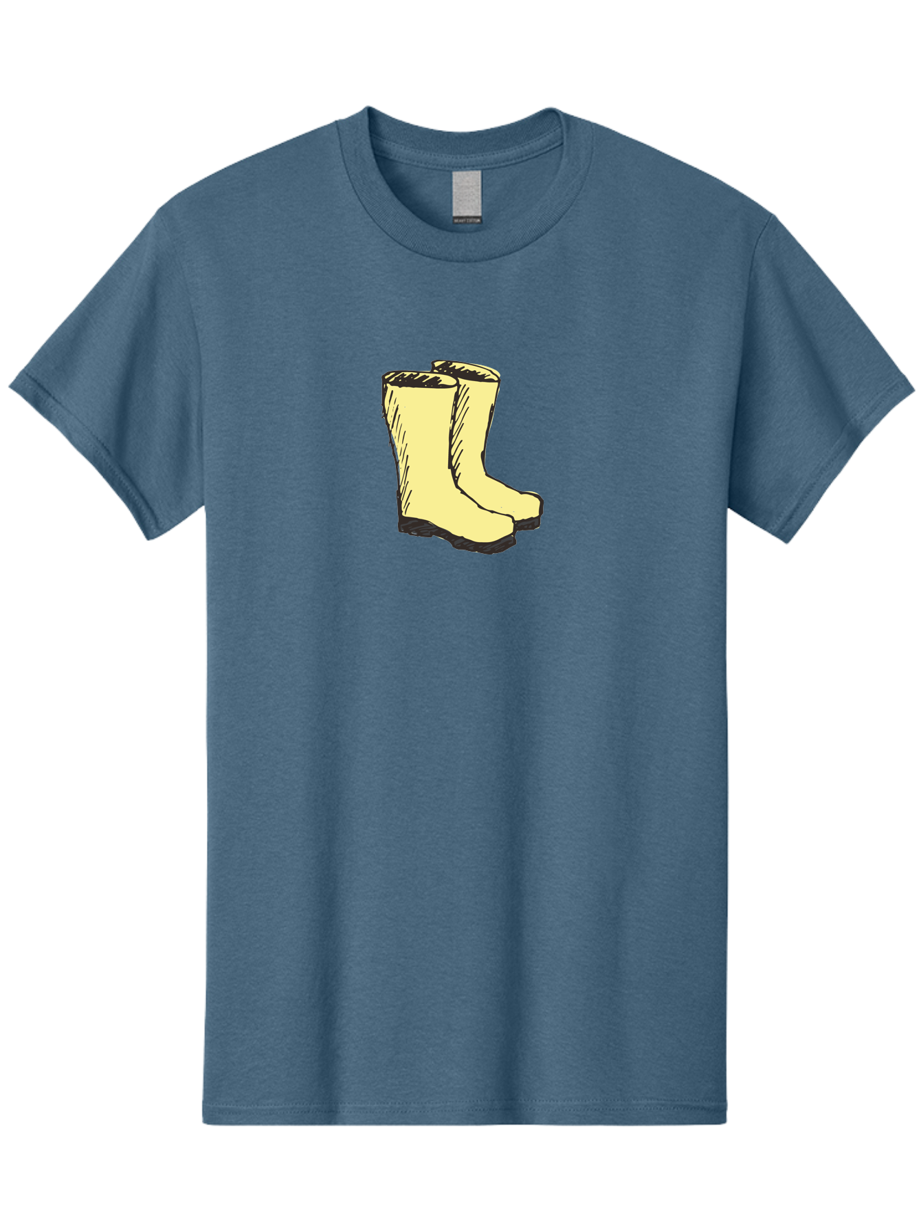 Yellow-Rain-Boots Men'S Graphic Tee, 100% Cotton, Comfortable Casual Summer Wear, Machine Washable, Yellow Rain Boots, Waterproof Footwear, Outdoor Gear, Rubber Boots, Hiking Boots, Fashion Boots, Rugged Style, Casual Wear, Outdoor Activities Aab183
