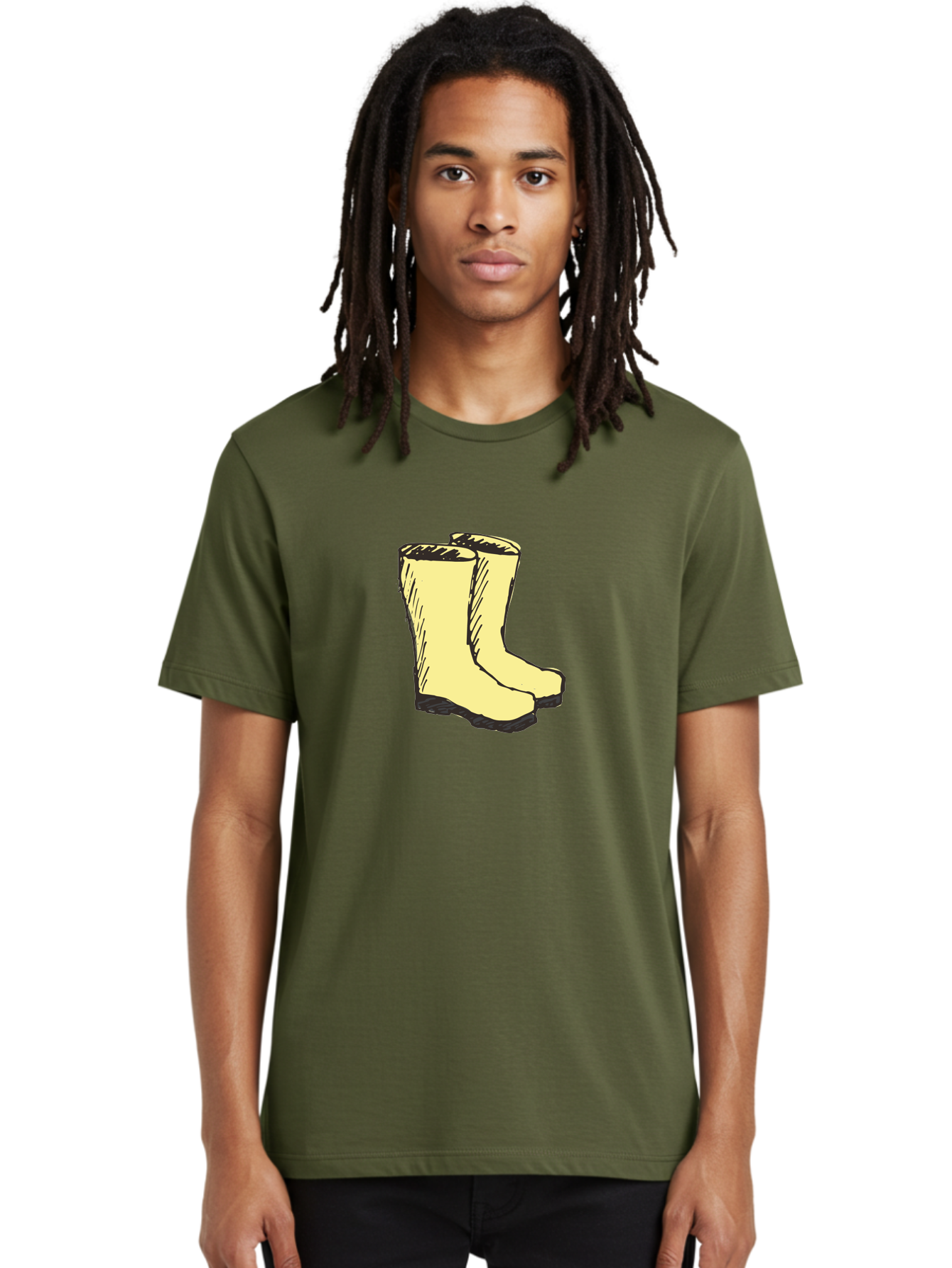 Yellow-Rain-Boots Men'S Graphic Tee, 100% Cotton, Comfortable Casual Summer Wear, Machine Washable, Yellow Rain Boots, Waterproof Footwear, Outdoor Gear, Rubber Boots, Hiking Boots, Fashion Boots, Rugged Style, Casual Wear, Outdoor Activities Aab183
