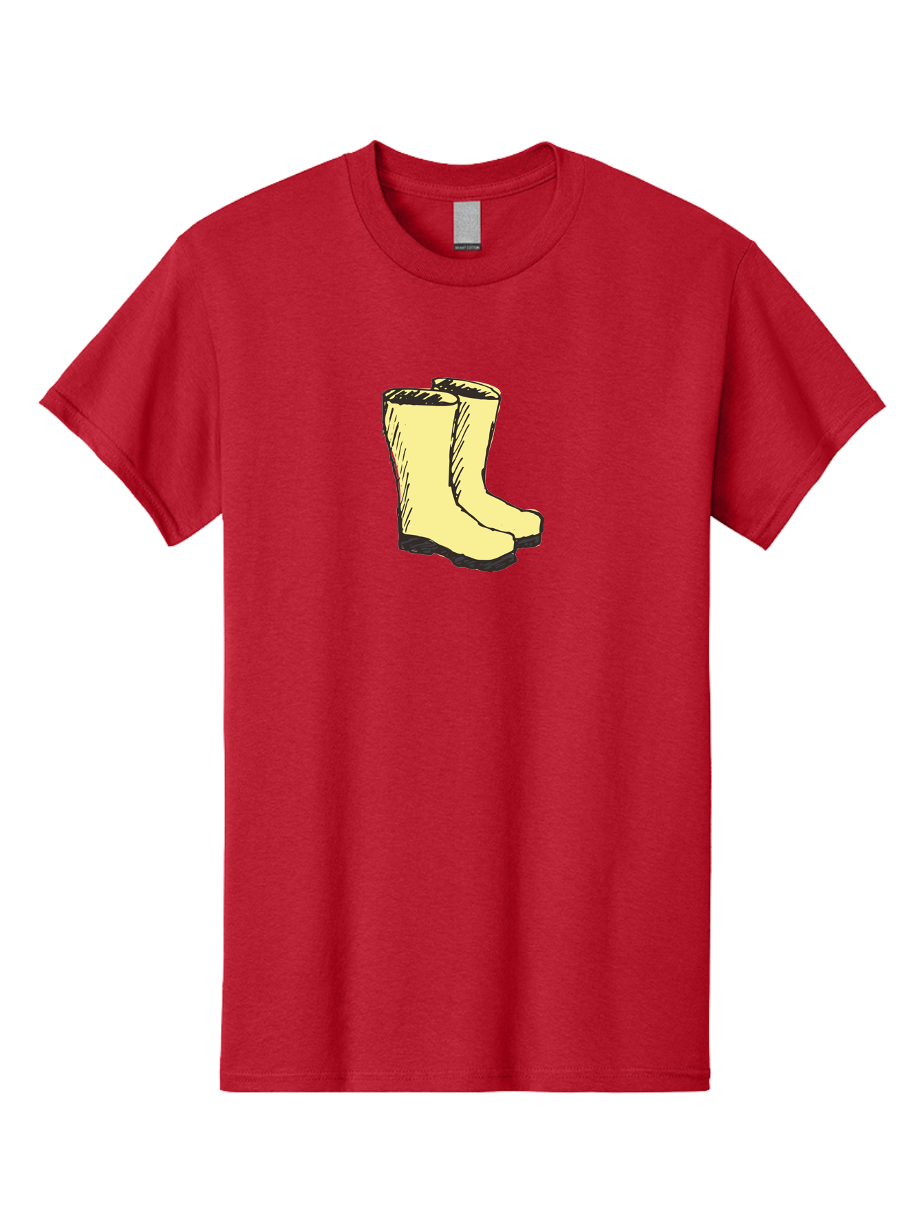 Yellow-Rain-Boots Men'S Graphic Tee, 100% Cotton, Comfortable Casual Summer Wear, Machine Washable, Yellow Rain Boots, Waterproof Footwear, Outdoor Gear, Rubber Boots, Hiking Boots, Fashion Boots, Rugged Style, Casual Wear, Outdoor Activities Aab183