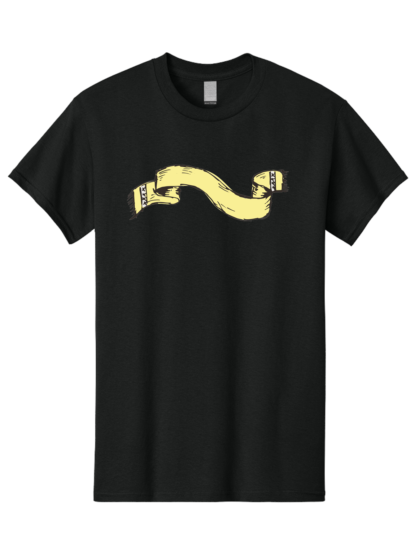 Yellow-Ribbon Men'S Graphic Tee, 100% Cotton, Comfortable Casual Summer Wear, Machine Washable, Parallax Banner, Ribbon Decoration, Vintage Design, Hand-Drawn Illustration, Scroll Element, Banner Template, Retro Style, Decorative Ribbon Aab184