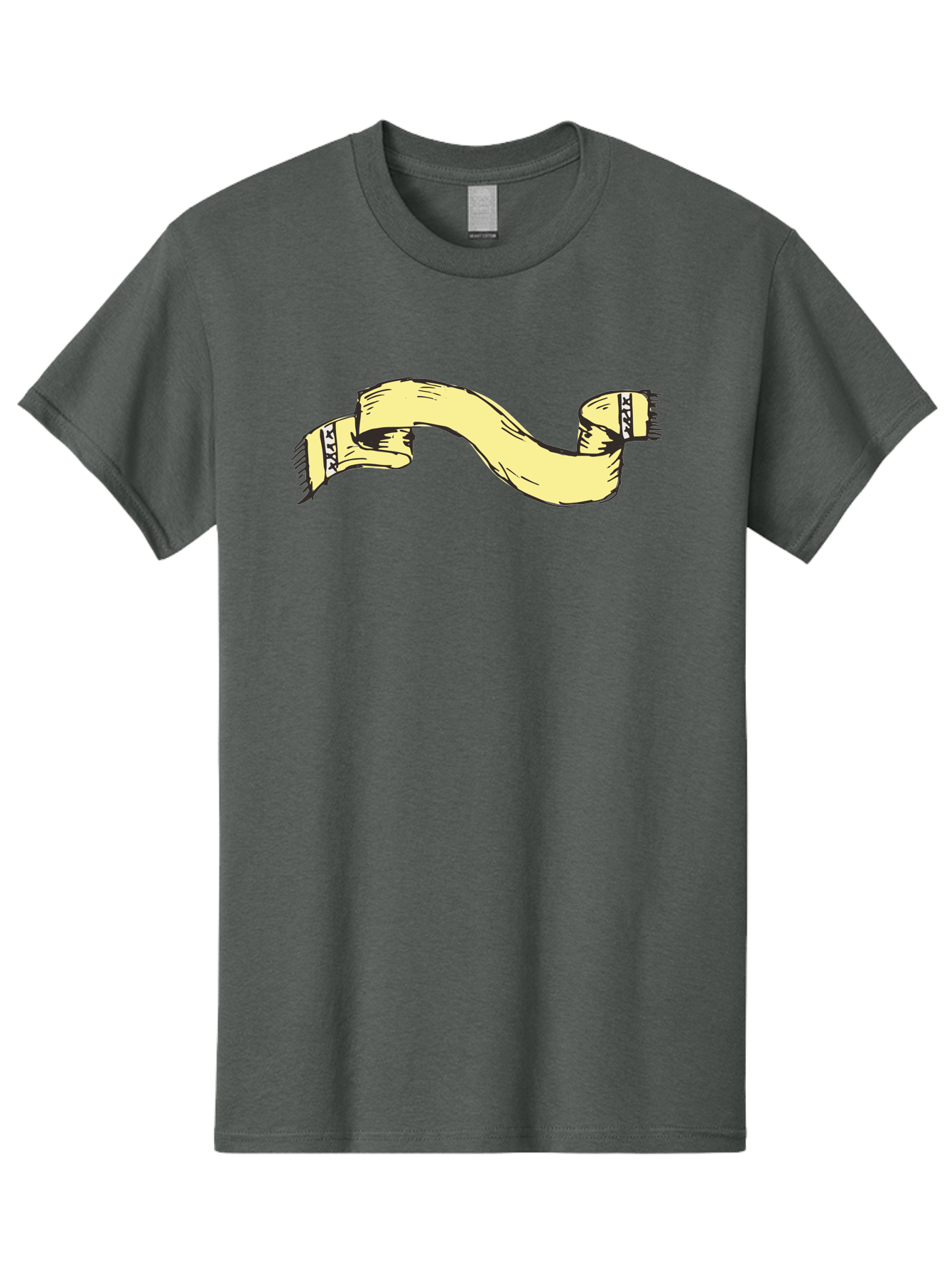 Yellow-Ribbon Men'S Graphic Tee, 100% Cotton, Comfortable Casual Summer Wear, Machine Washable, Parallax Banner, Ribbon Decoration, Vintage Design, Hand-Drawn Illustration, Scroll Element, Banner Template, Retro Style, Decorative Ribbon Aab184