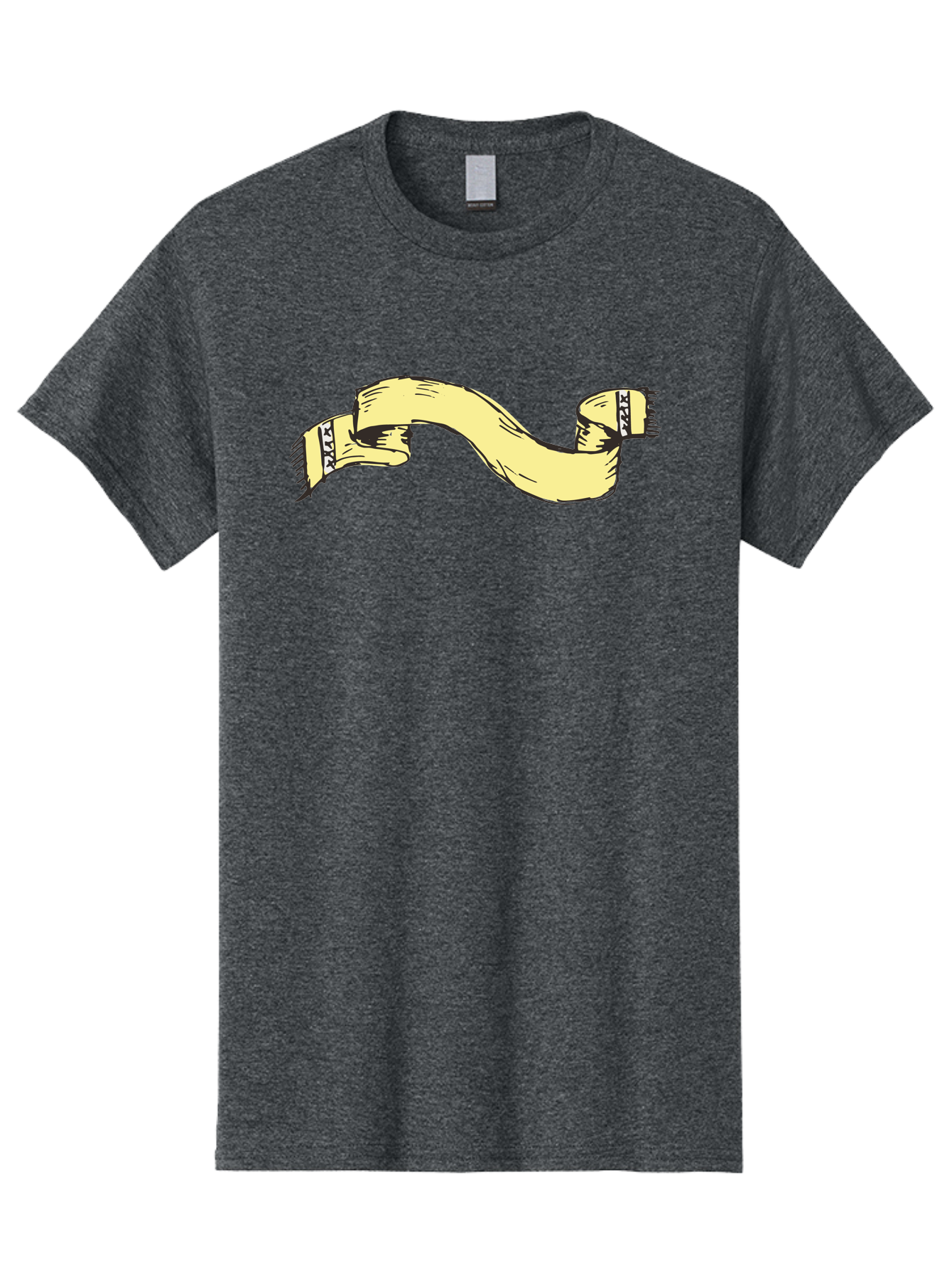 Yellow-Ribbon Men'S Graphic Tee, 100% Cotton, Comfortable Casual Summer Wear, Machine Washable, Parallax Banner, Ribbon Decoration, Vintage Design, Hand-Drawn Illustration, Scroll Element, Banner Template, Retro Style, Decorative Ribbon Aab184