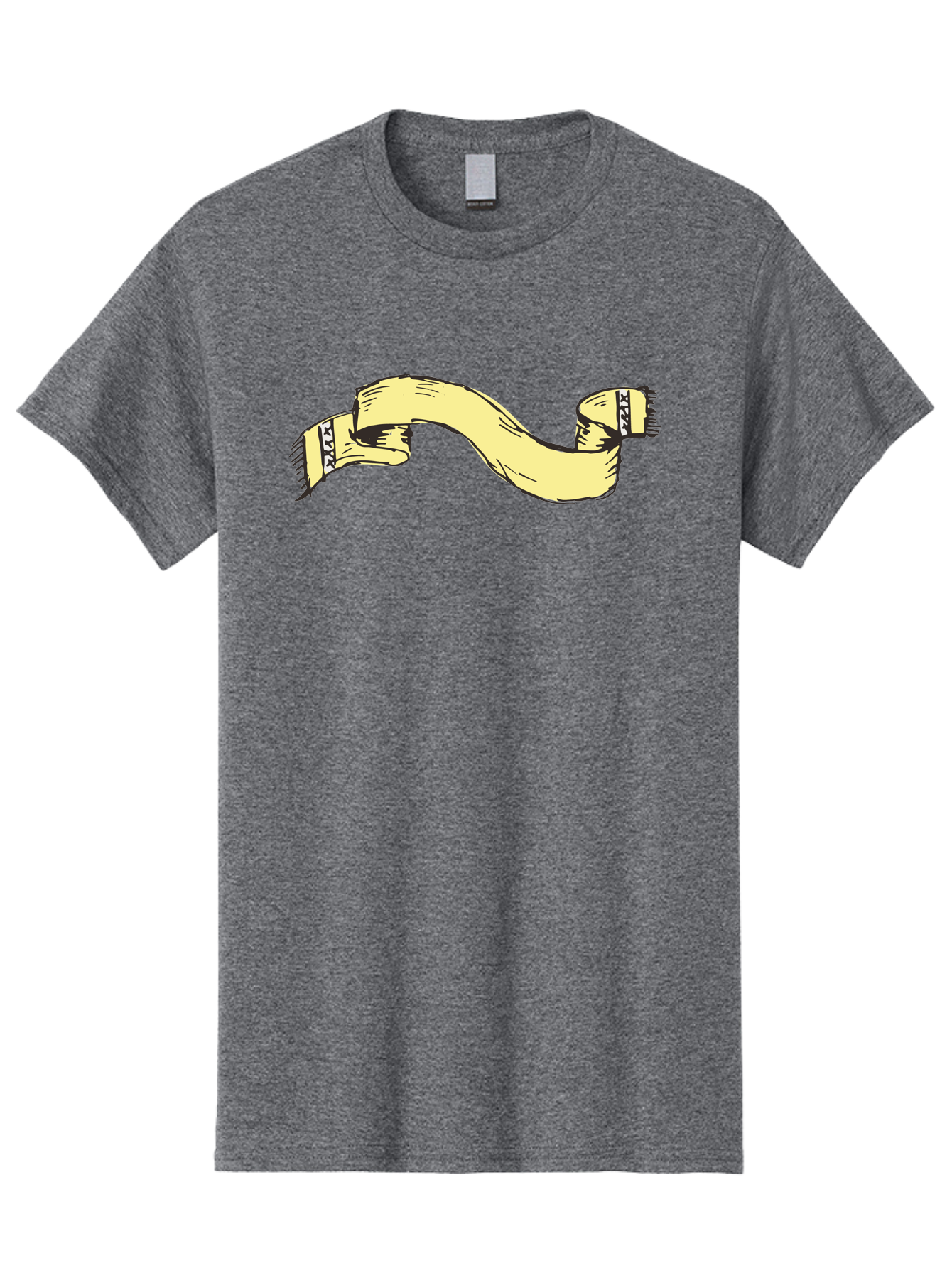 Yellow-Ribbon Men'S Graphic Tee, 100% Cotton, Comfortable Casual Summer Wear, Machine Washable, Parallax Banner, Ribbon Decoration, Vintage Design, Hand-Drawn Illustration, Scroll Element, Banner Template, Retro Style, Decorative Ribbon Aab184