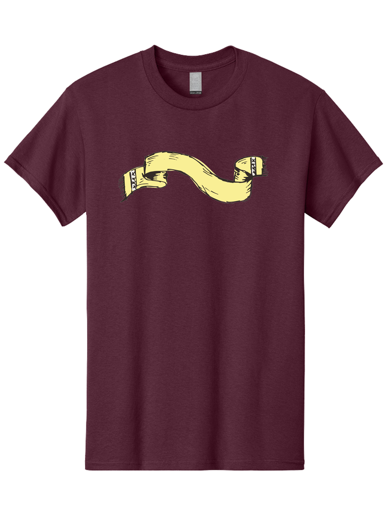Yellow-Ribbon Men'S Graphic Tee, 100% Cotton, Comfortable Casual Summer Wear, Machine Washable, Parallax Banner, Ribbon Decoration, Vintage Design, Hand-Drawn Illustration, Scroll Element, Banner Template, Retro Style, Decorative Ribbon Aab184